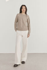 Pedro del Hierro Su&eacute;ter com pedras bordadas Cizento