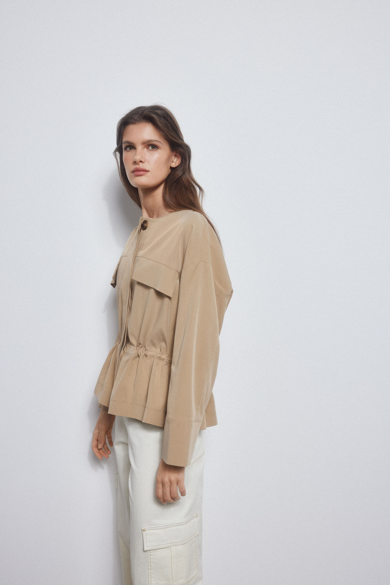 Pedro del Hierro Fluid safari jacket Brown