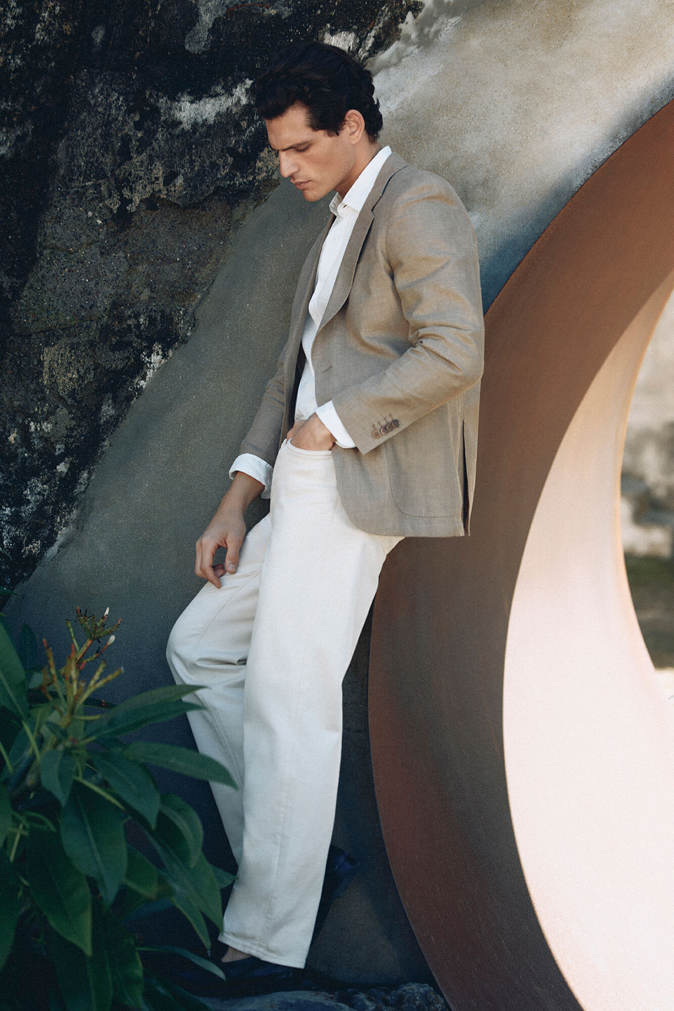 Pedro del Hierro Structured tailored blazer Brown