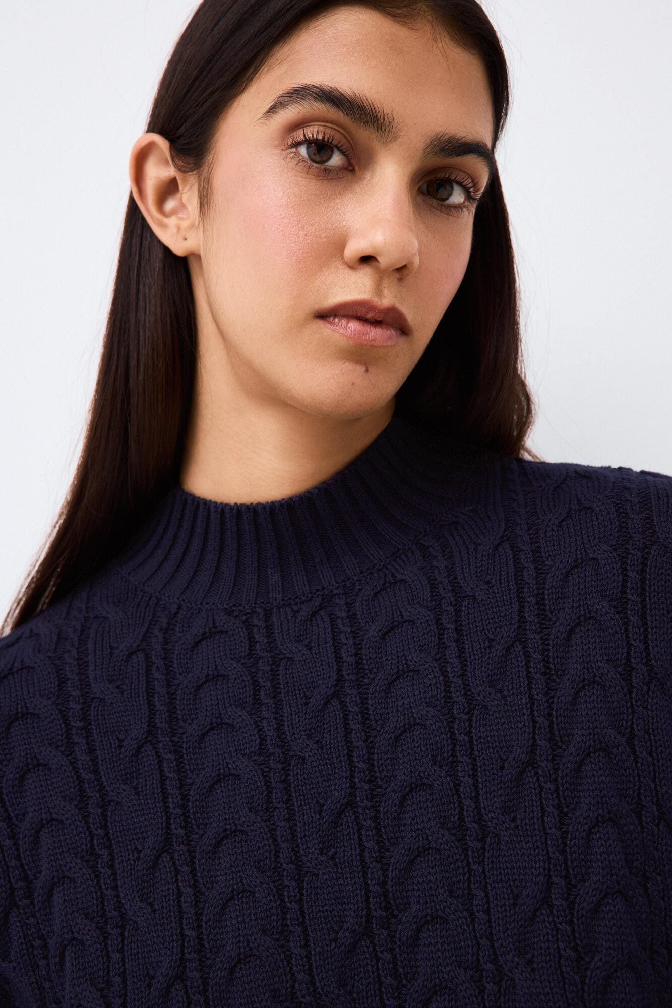 Pedro del Hierro Spanish cotton cross-knit loose jumper