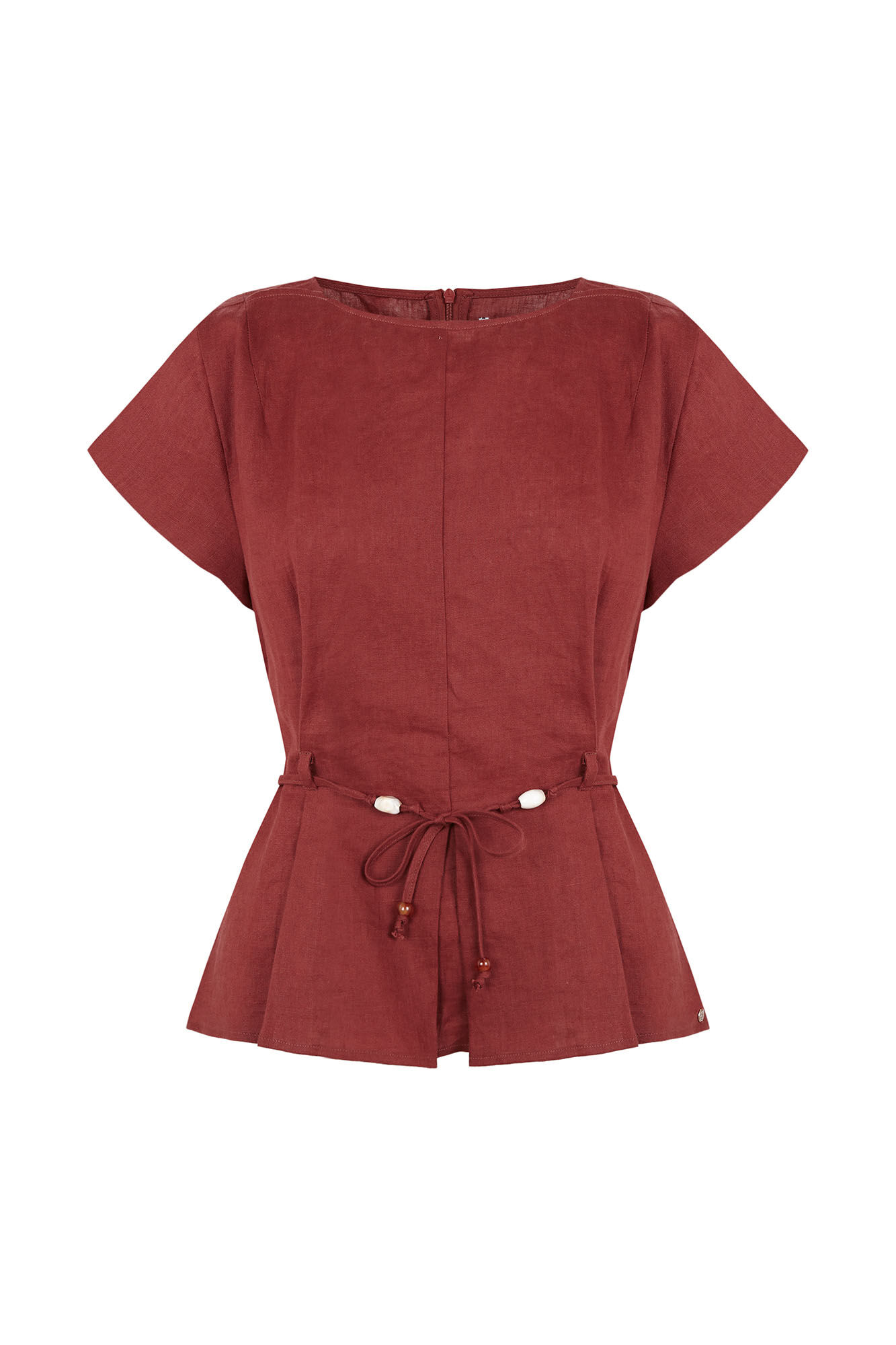 Pedro del Hierro Linen belted top Orange
