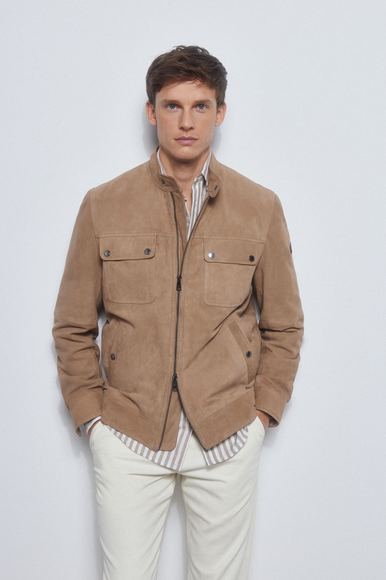 Pedro del Hierro Cazadora de ante Beige