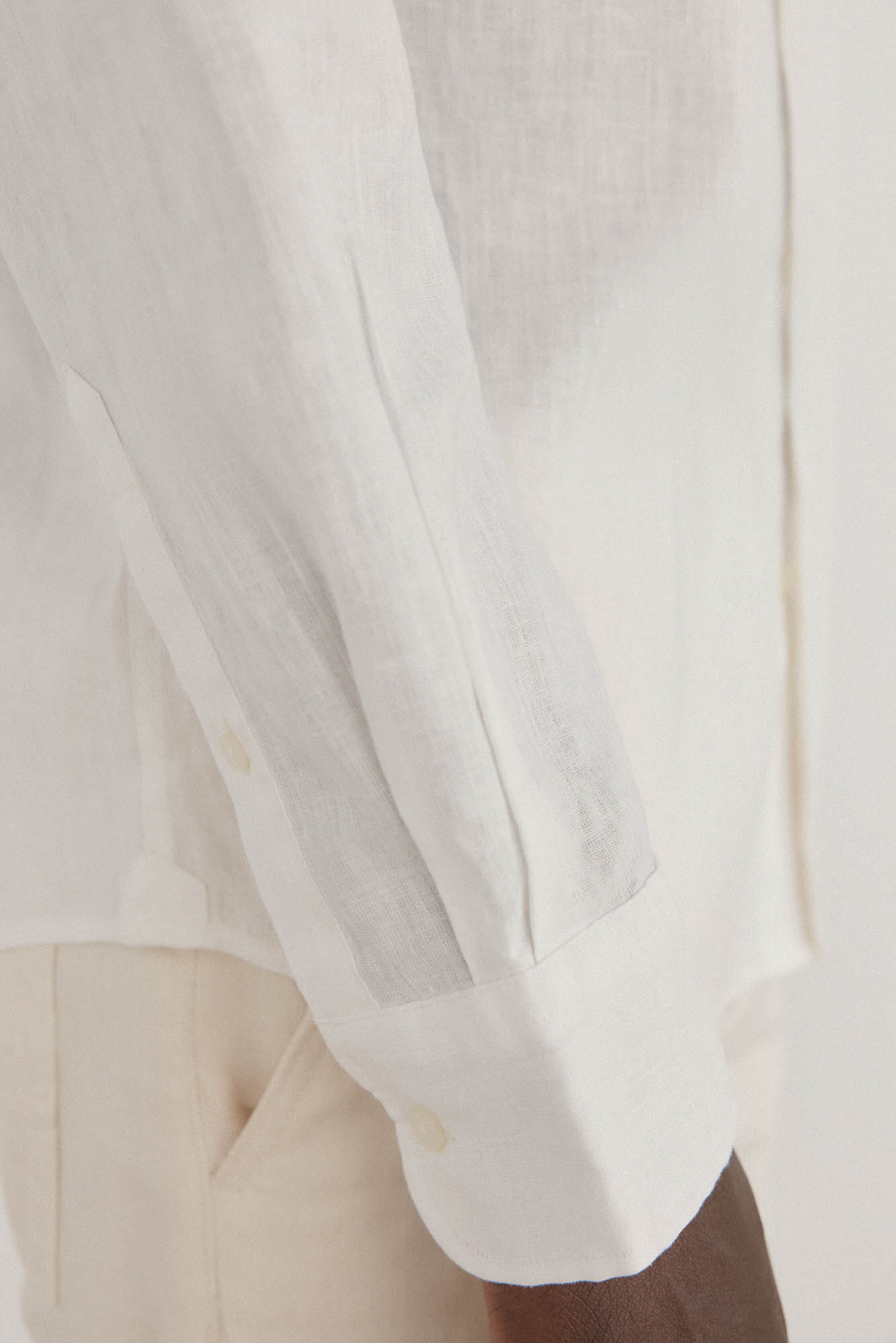 Pedro del Hierro Camisa lisa linho Ecru