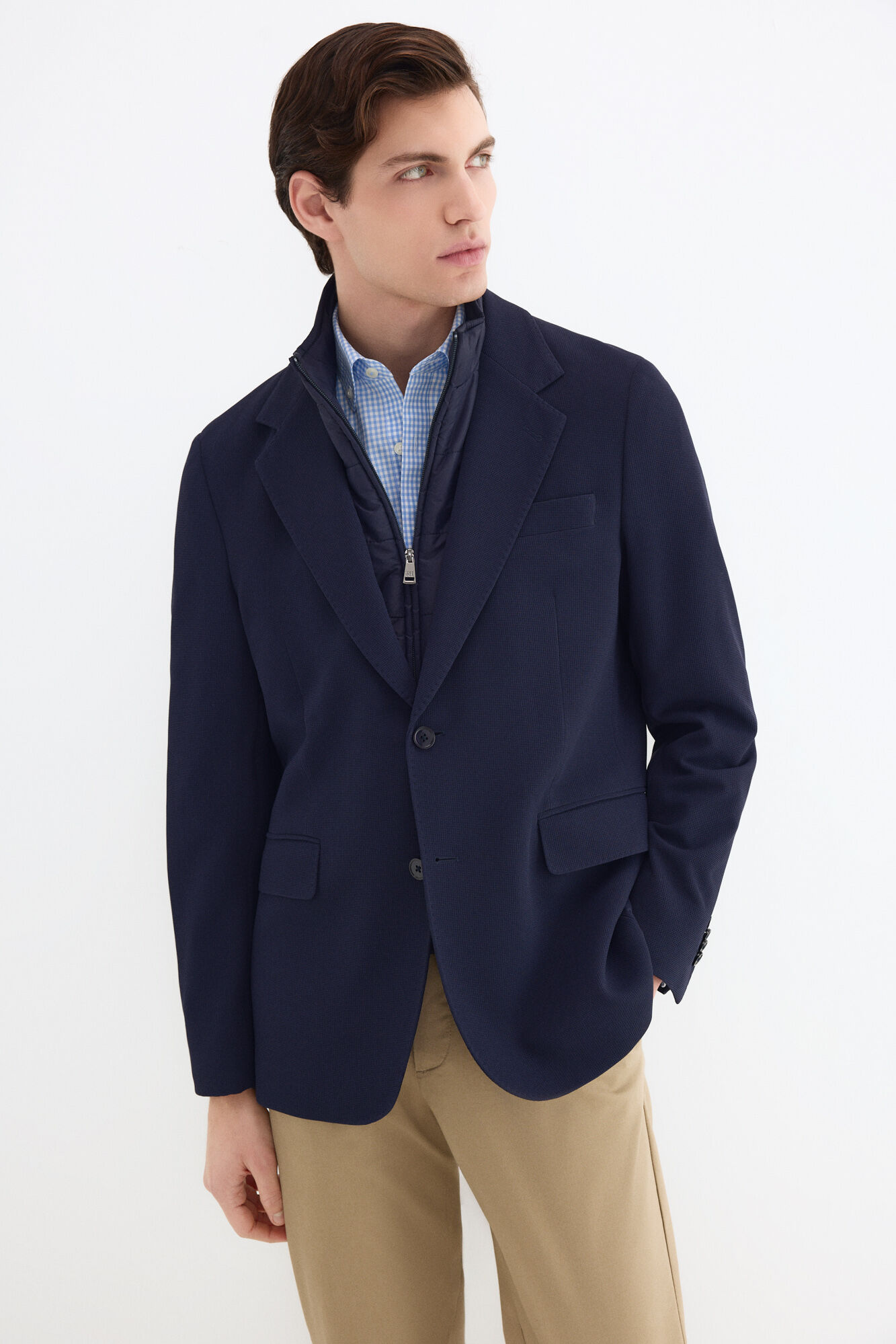 Pedro del Hierro Jersey-knit with lining blazer Blue