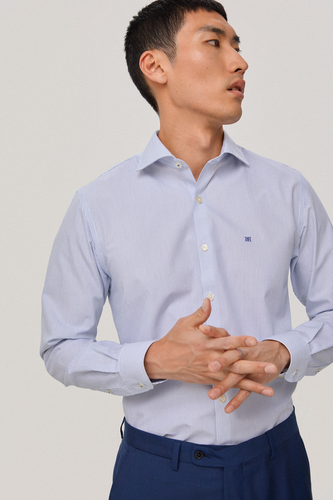 Pedro del Hierro Camisa vestir non iron y antimanchas rayas regular fit White