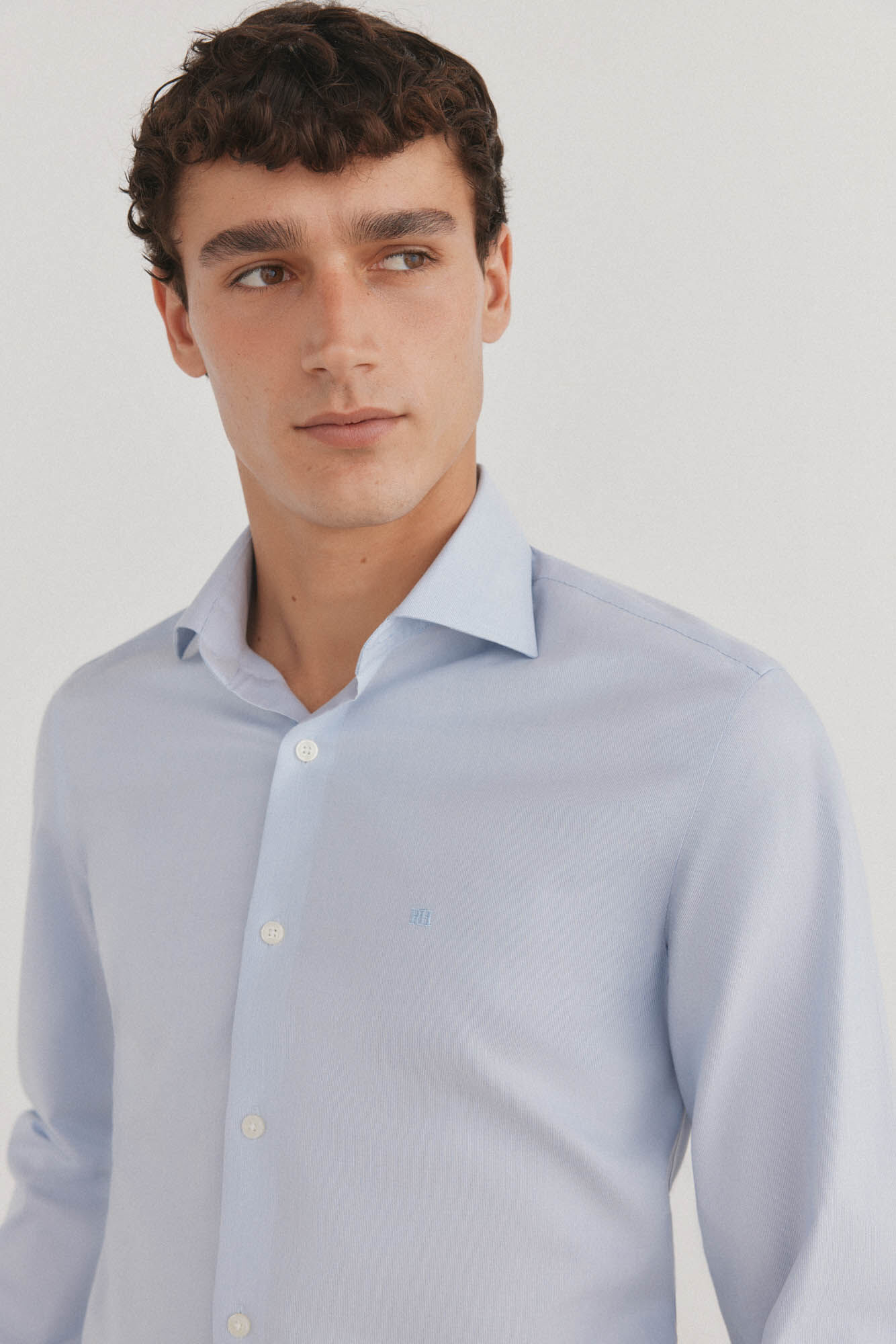Pedro del Hierro Camisa social lisa que n&atilde;o pode ser passada a ferro + resistente a manchas Azul
