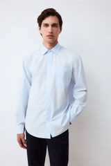 Pedro del Hierro Plain poplin relaxed fit shirt Blue