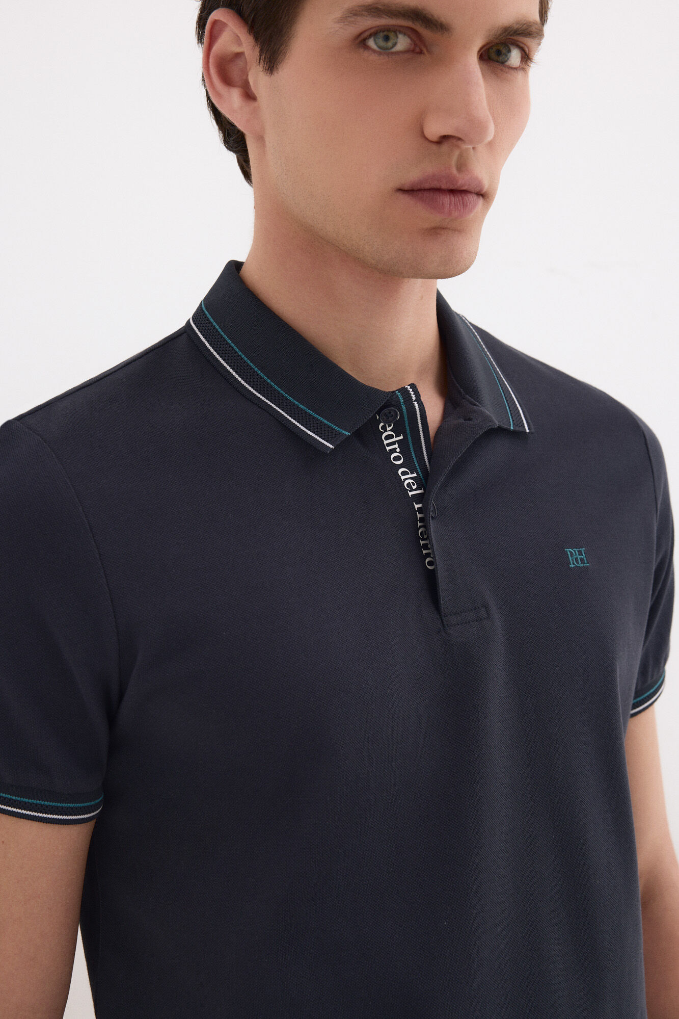 Pedro del Hierro Polo tips jacquard Azul
