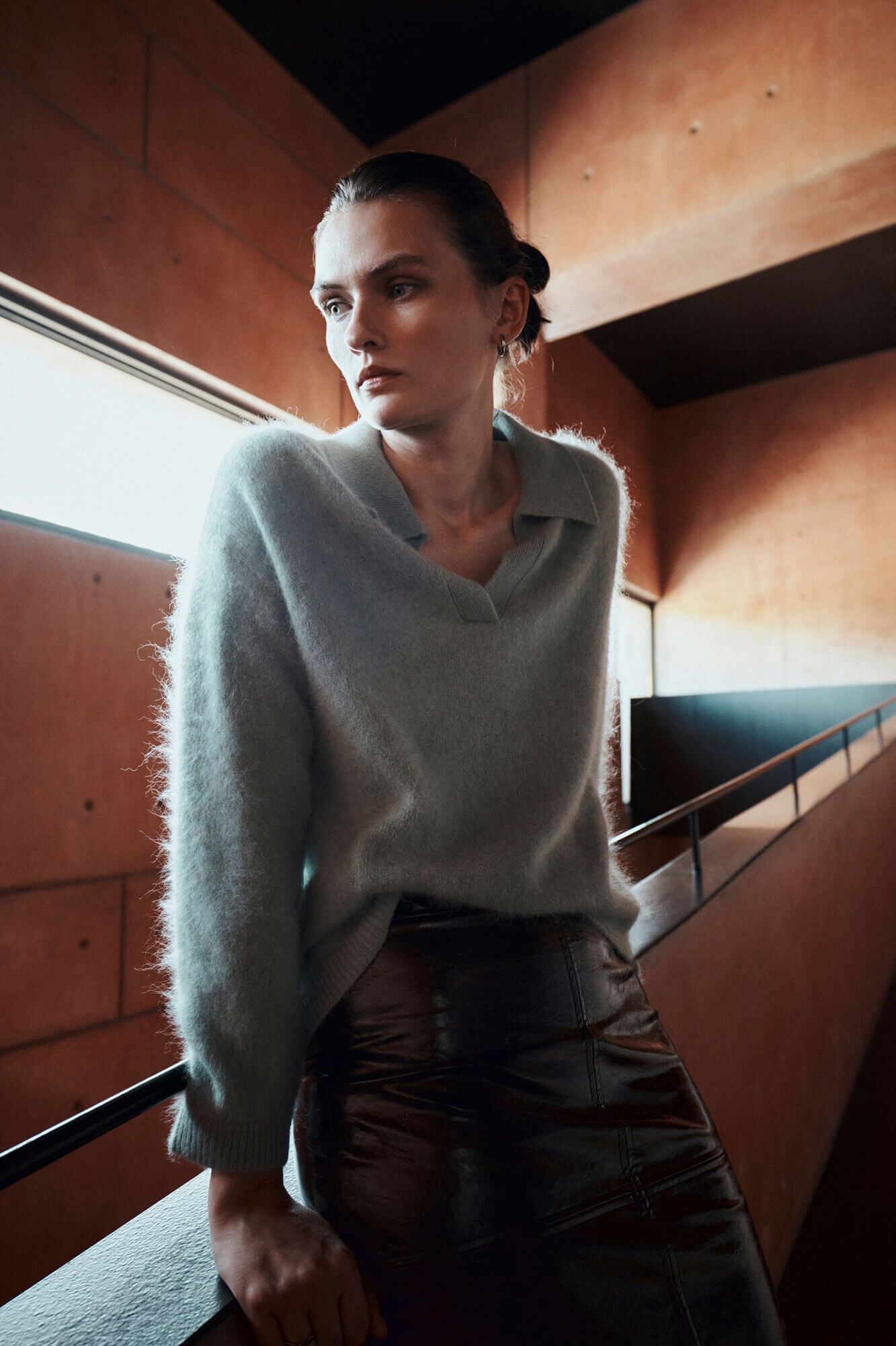 Pedro del Hierro Open polo neck jumper with faux fur effect