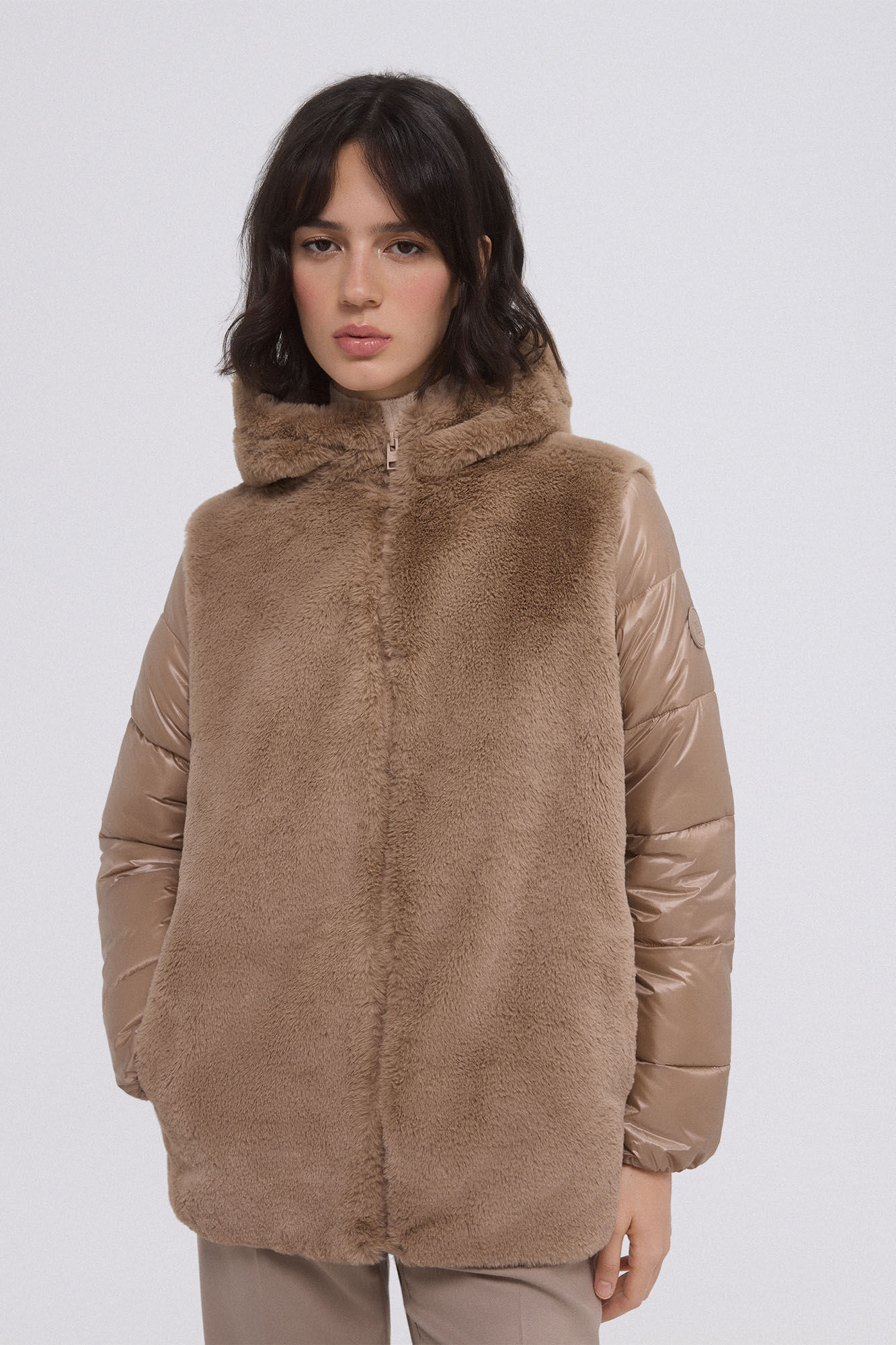 Pedro del Hierro Parka combinada pelo Beige