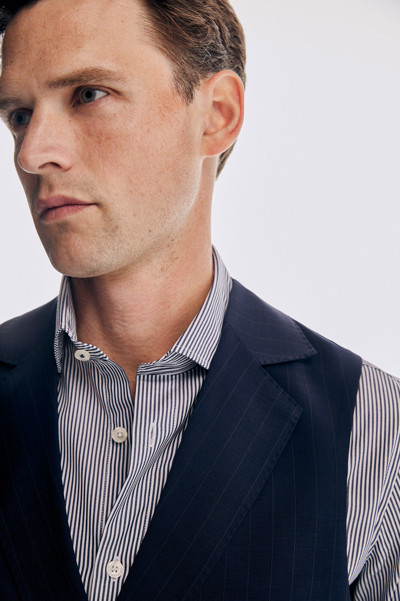 Pedro del Hierro Colete &agrave;s riscas tailored fit Azul