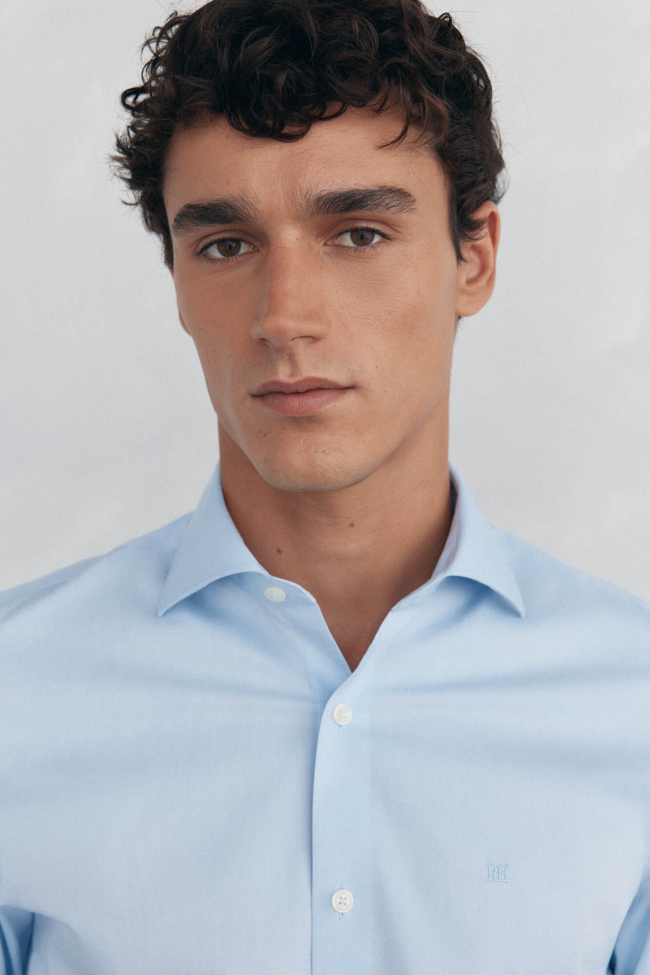 Pedro del Hierro Plain non iron + stain resistant dress shirt Blue