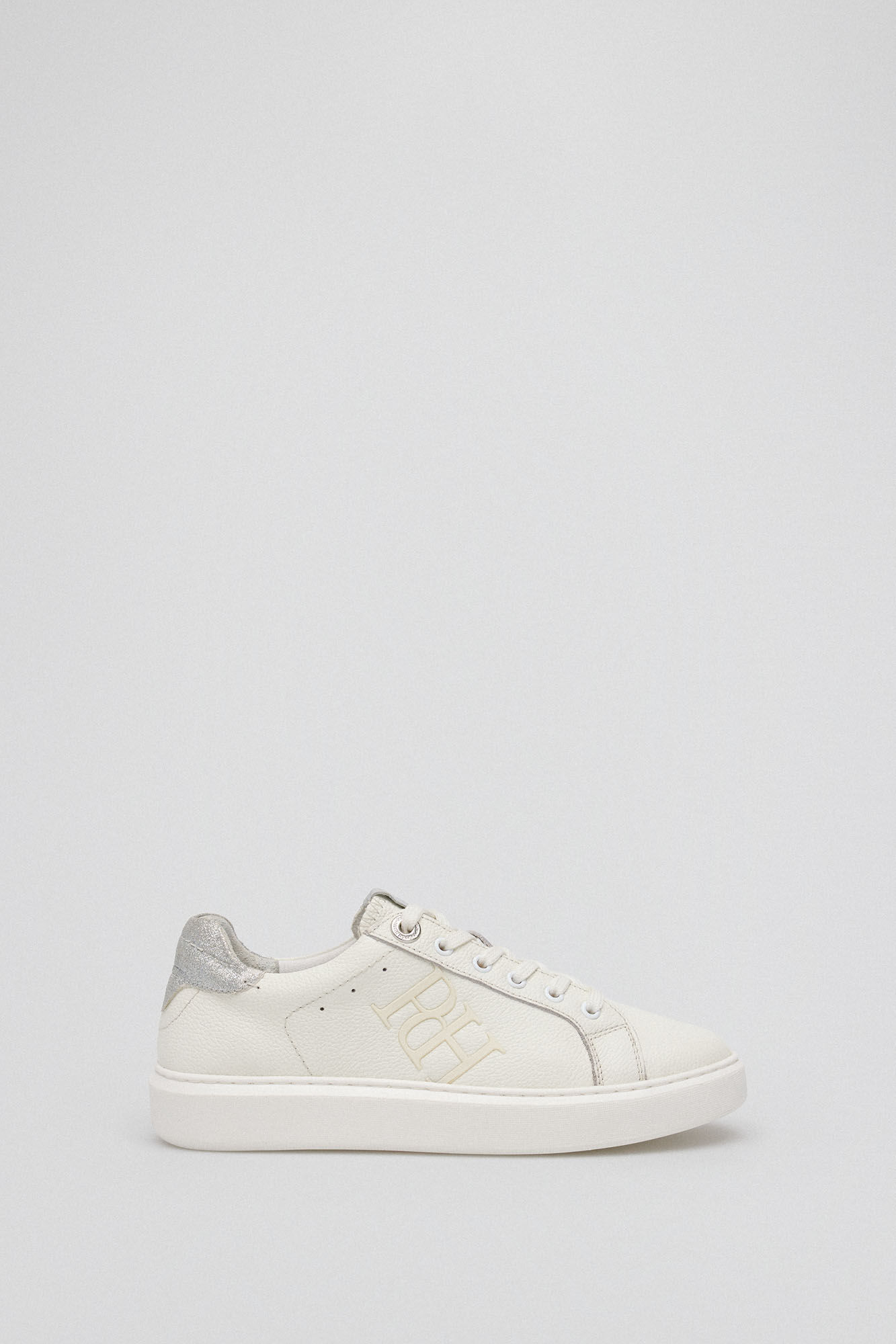 Pedro del Hierro Zapatilla logo b&aacute;sica glitter Blanco