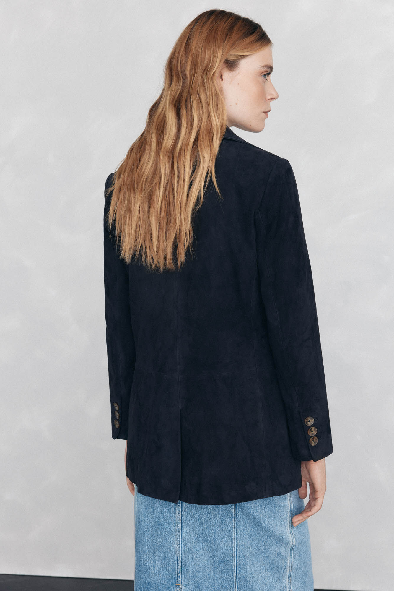 Pedro del Hierro Jaqueta longa de camur&ccedil;a Azul