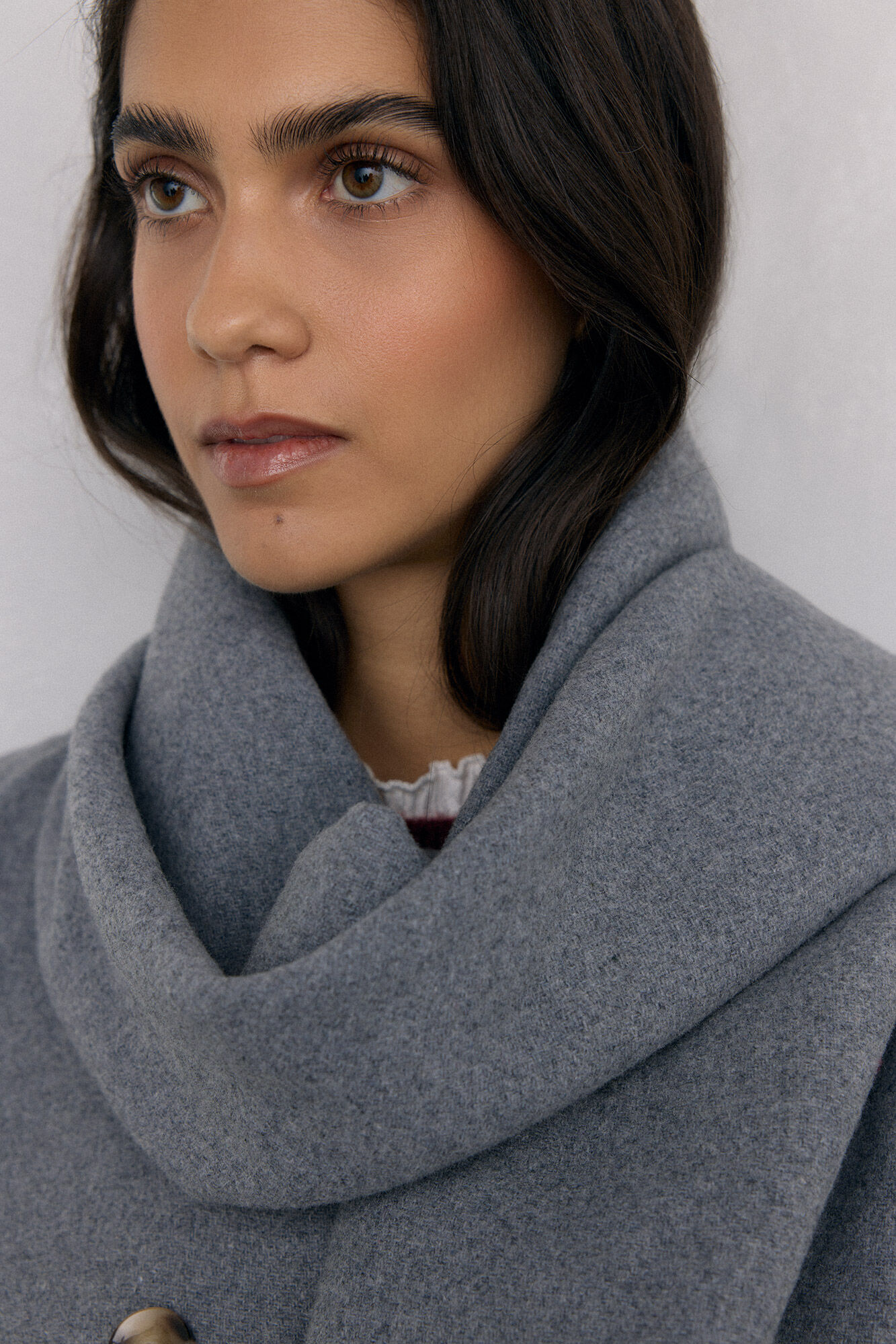 Pedro del Hierro Coat with scarf Grey
