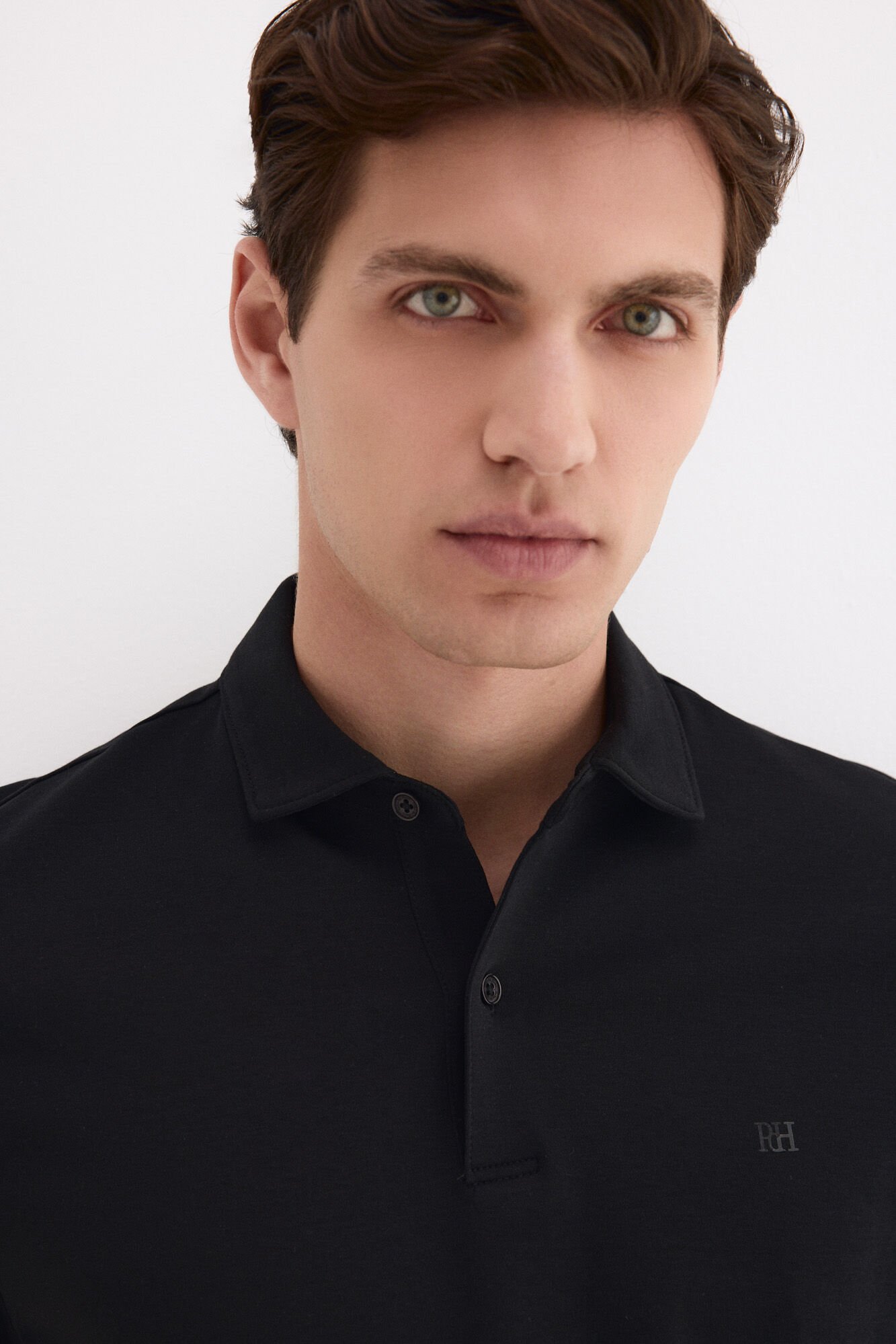 Pedro del Hierro Mercerized polo shirt Black