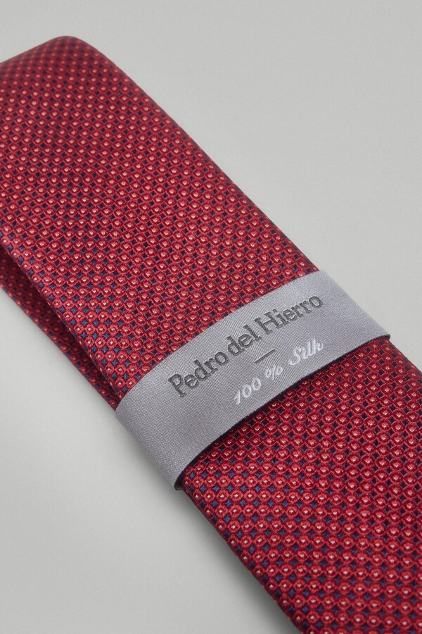Pedro del Hierro Natural silk tie Red