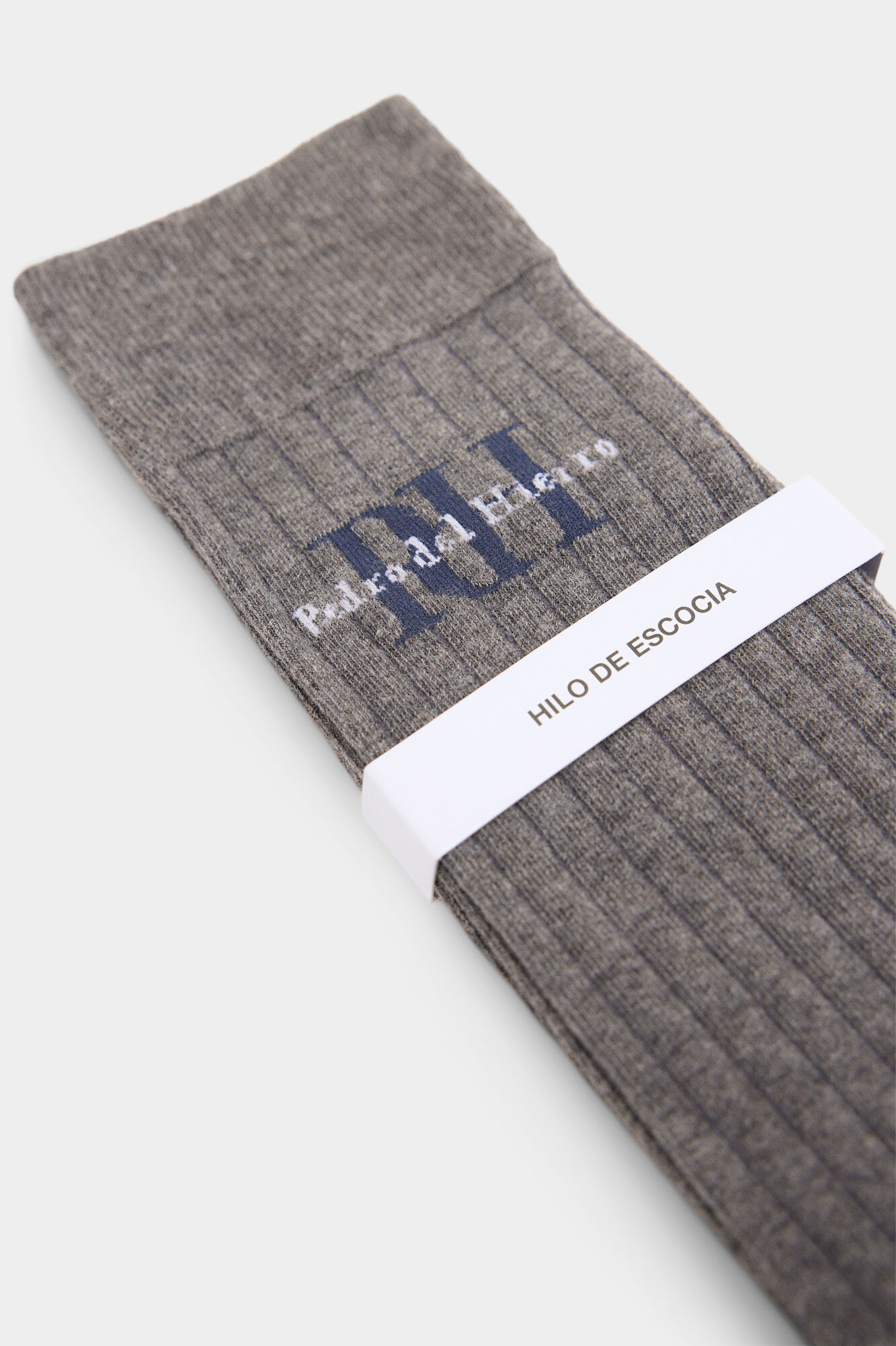 Pedro del Hierro Cotton sock with logo Grey