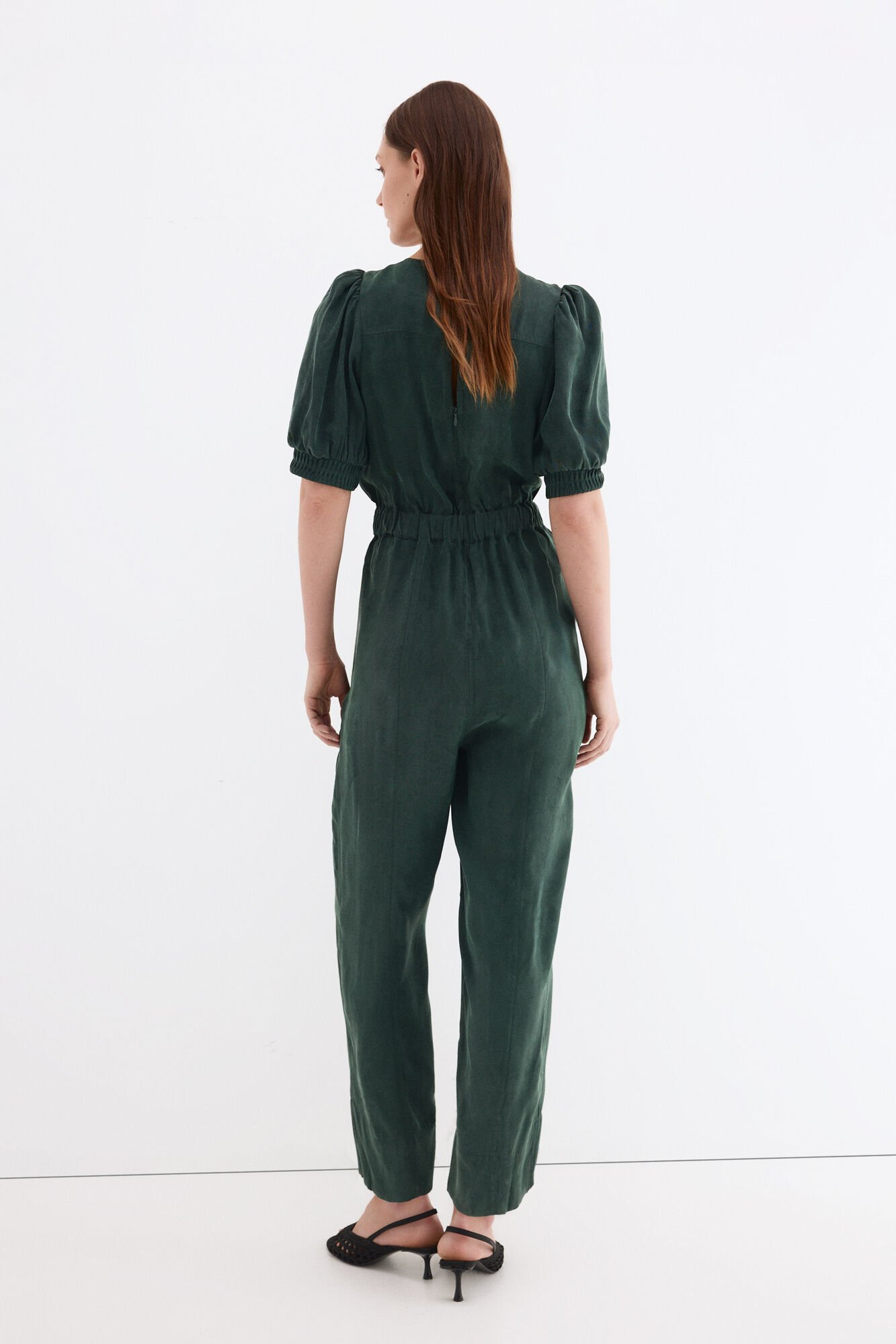 Pedro del Hierro Long sleeve detail jumpsuit Green