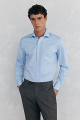 Pedro del Hierro Plain non iron + stain resistant dress shirt Blue