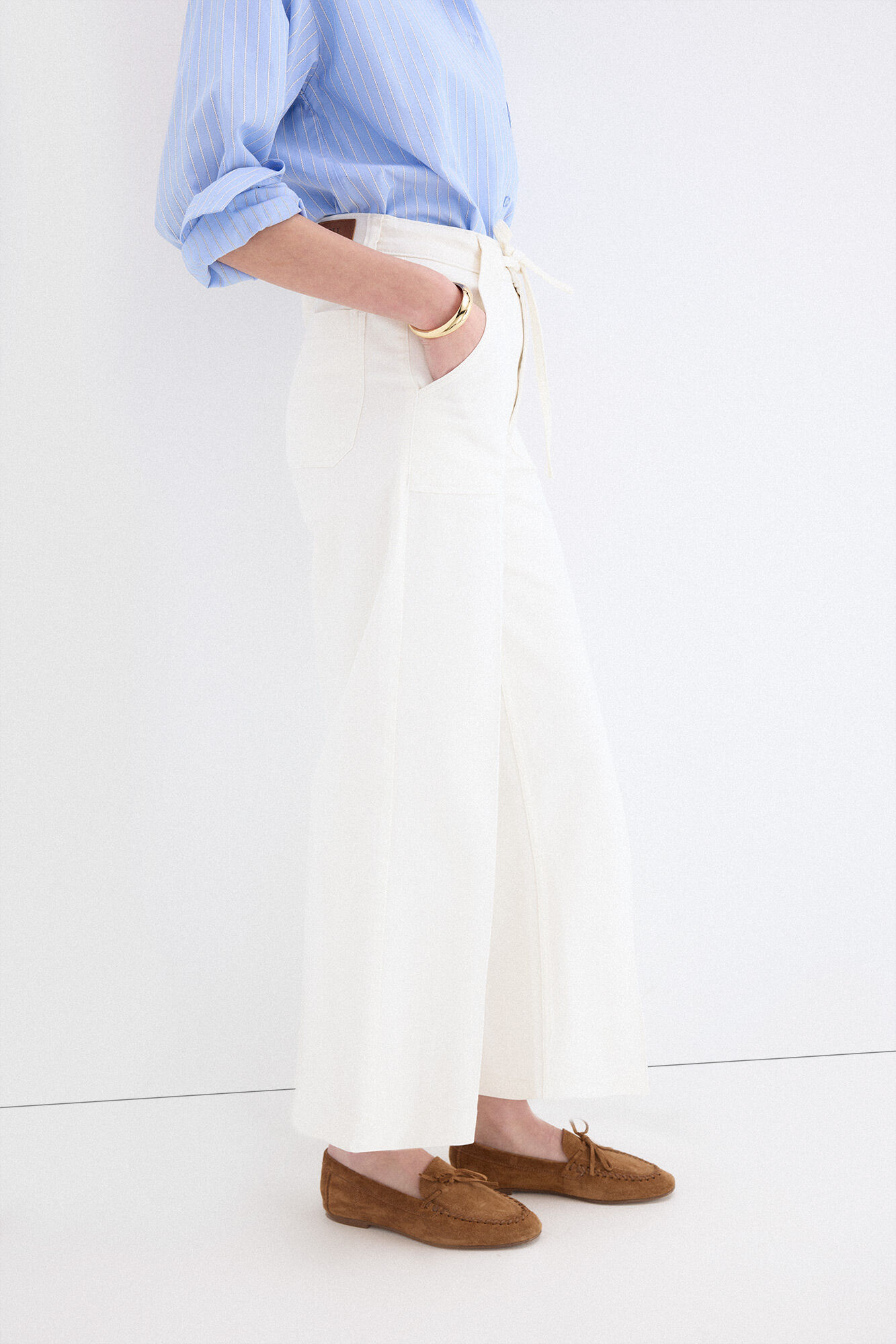 Pedro del Hierro Wide flare jeans Ecru