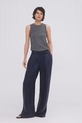 Pedro del Hierro Pantalón ancho tablón Azul