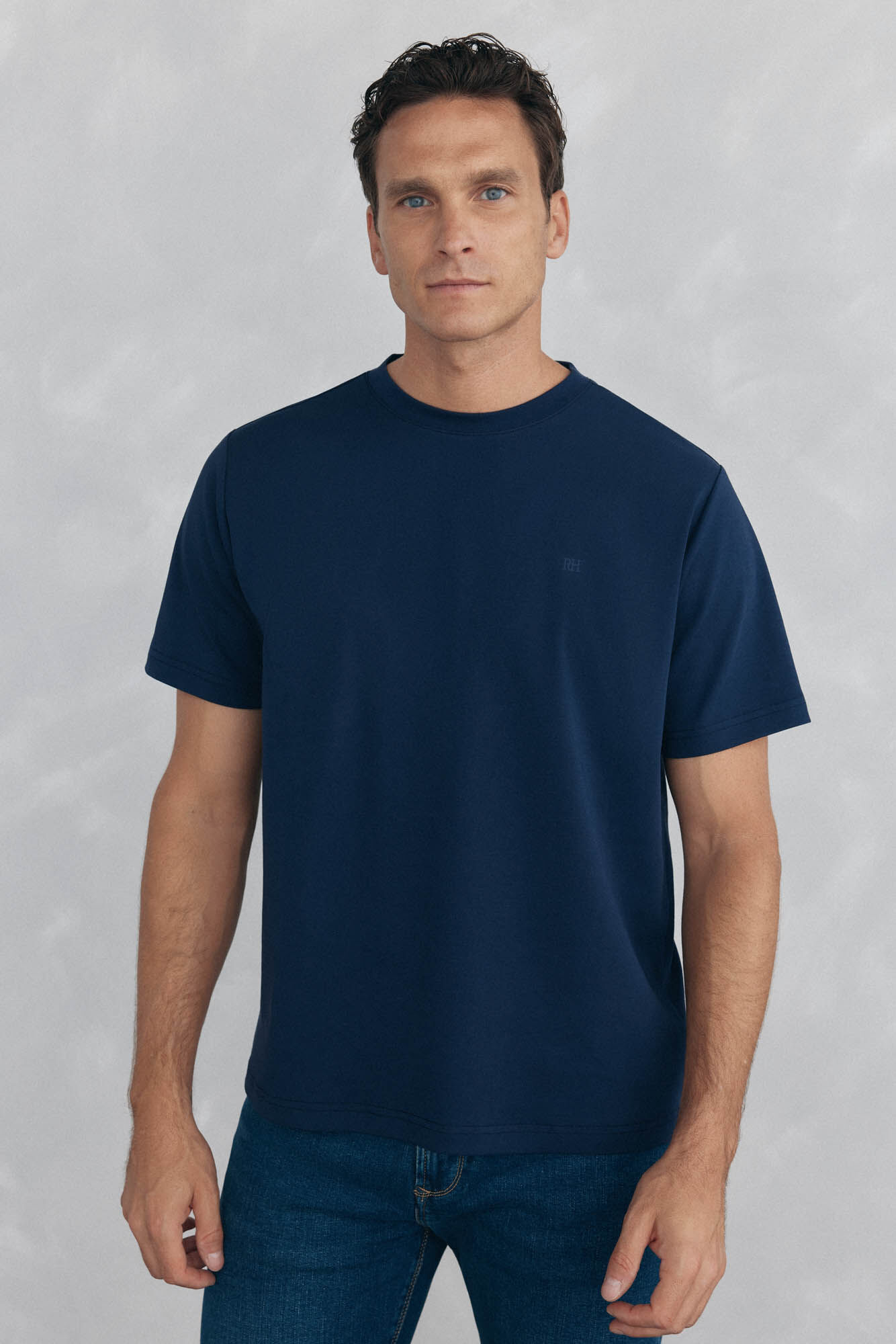Pedro del Hierro Mercerized T-shirt Blue