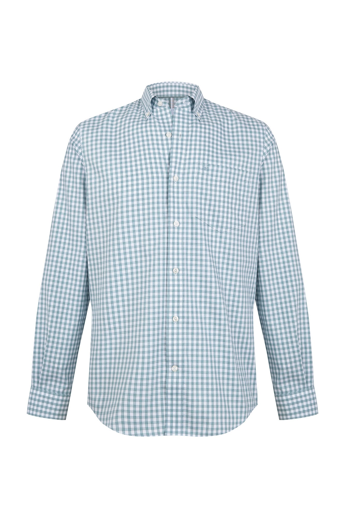 Pedro del Hierro Camisa em sarja aos quadrados Verde