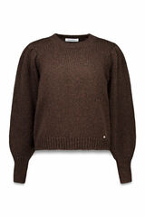 Pedro del Hierro Short sleeve puffed jumper in fantasy yarn Ecru