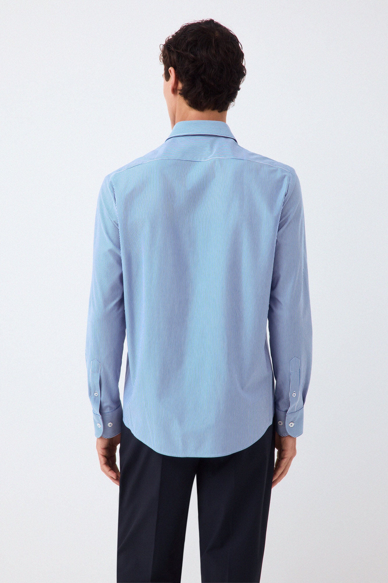 Pedro del Hierro Striped jersey-knit shirt Blue