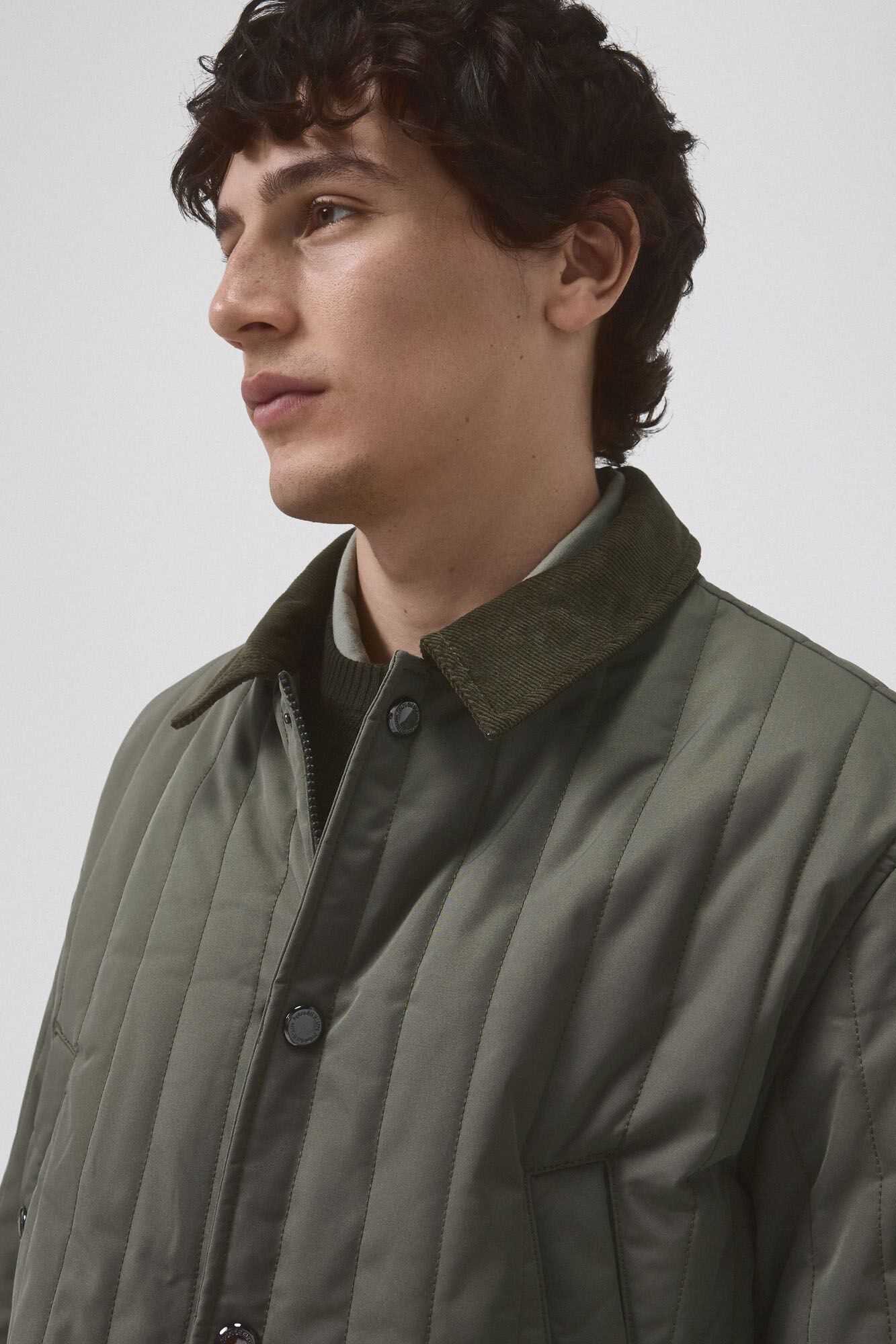 Pedro del Hierro Corduroy collar jacket Green