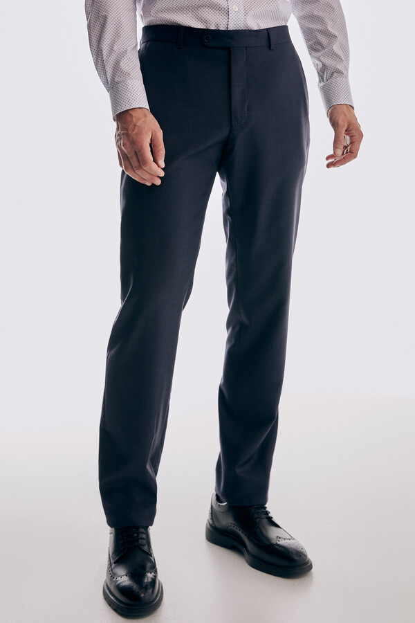 Pedro del Hierro Tailored fit blue trousers Blue