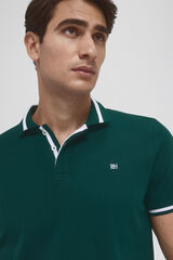 Pedro del Hierro Piqué tipped polo shirt Green