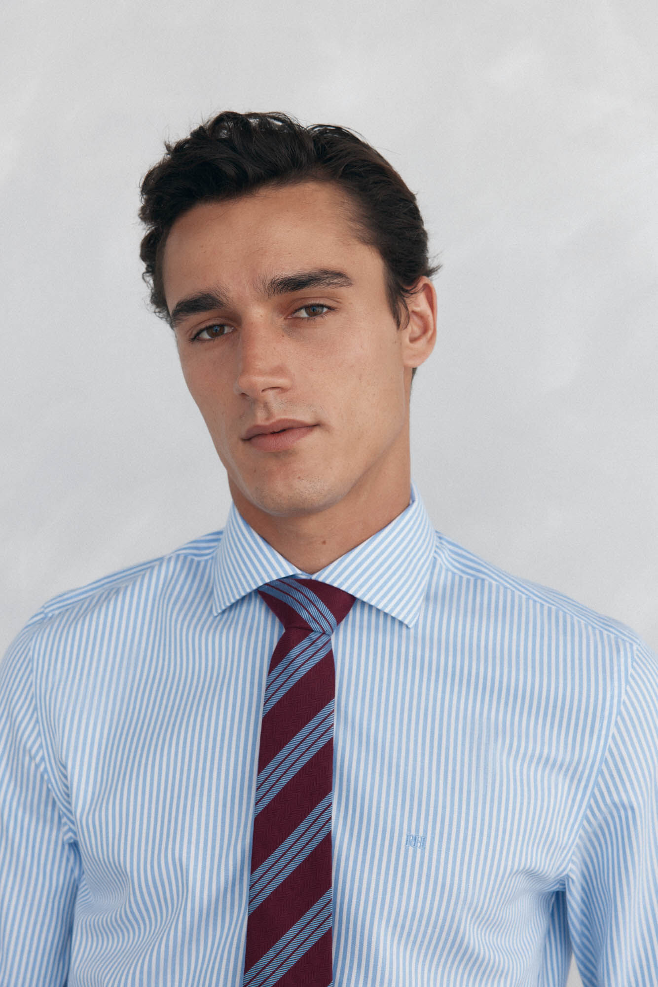 Pedro del Hierro Striped dress shirt, non-iron + anti-stain Blue