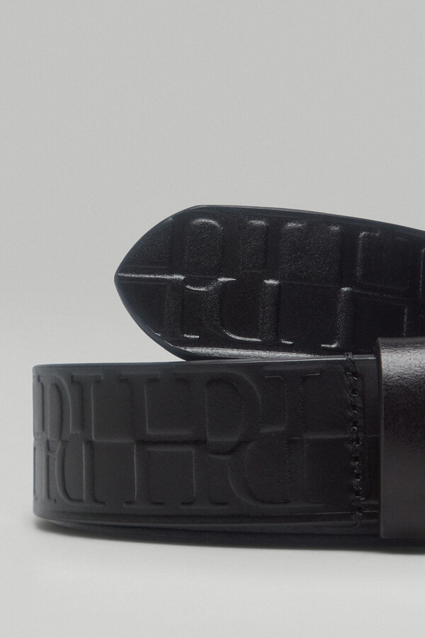 Pedro del Hierro Leather logos belt Black