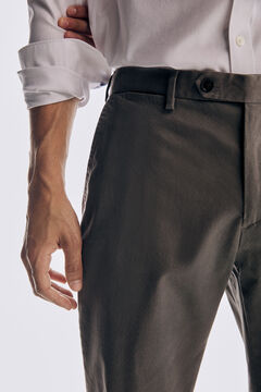 Pedro del Hierro Micro pattern regular fit trousers Grey