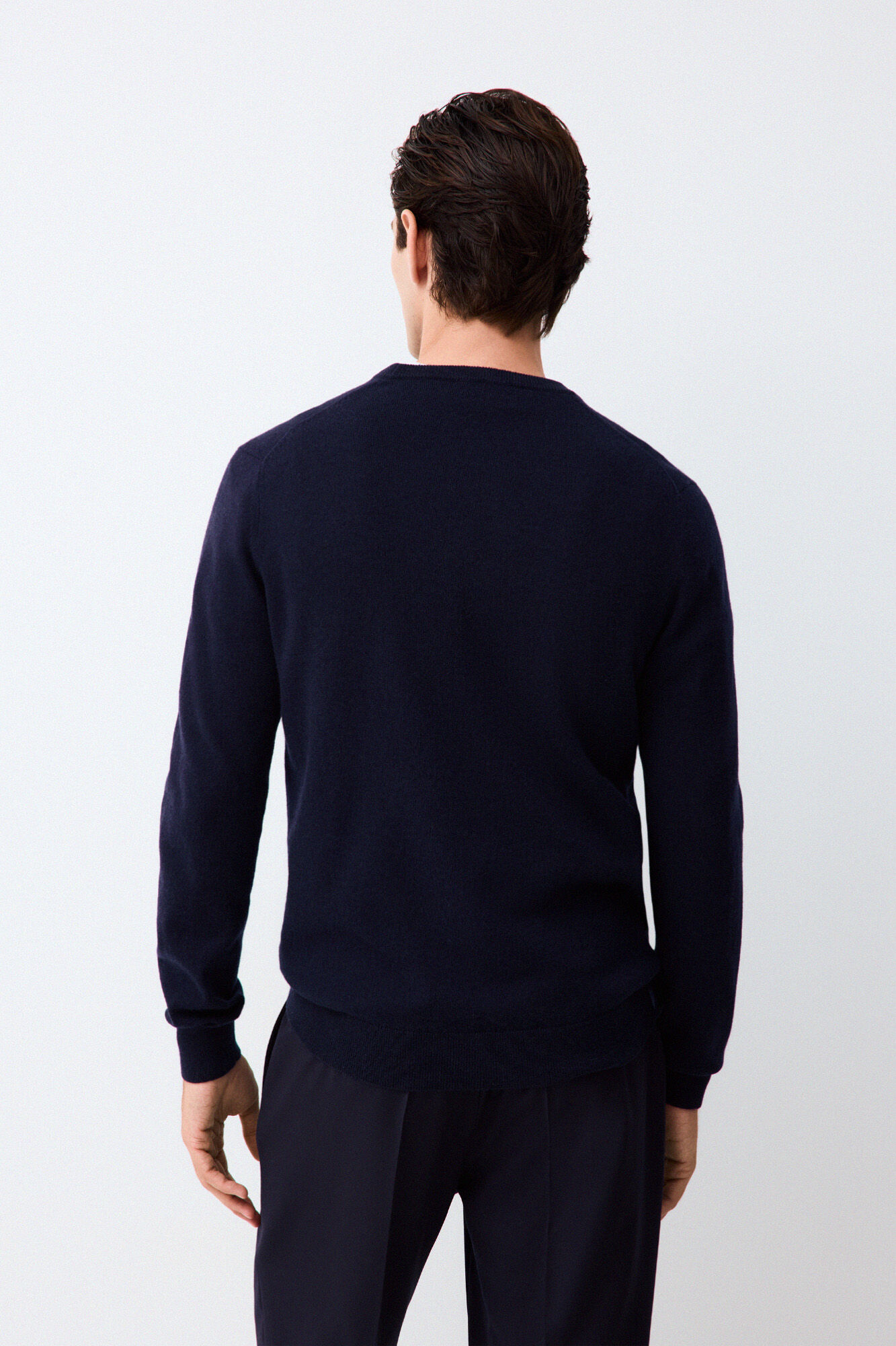 Pedro del Hierro Jersey premium lana merino cashmere Azul