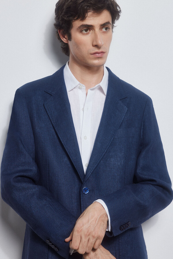 Chemise Homme Pedro Del Fierro Fil à Fil - Coupe Régulière, Manches Longues, 98% Coton | Logo Brodé PDH Et Baleines Amovibles