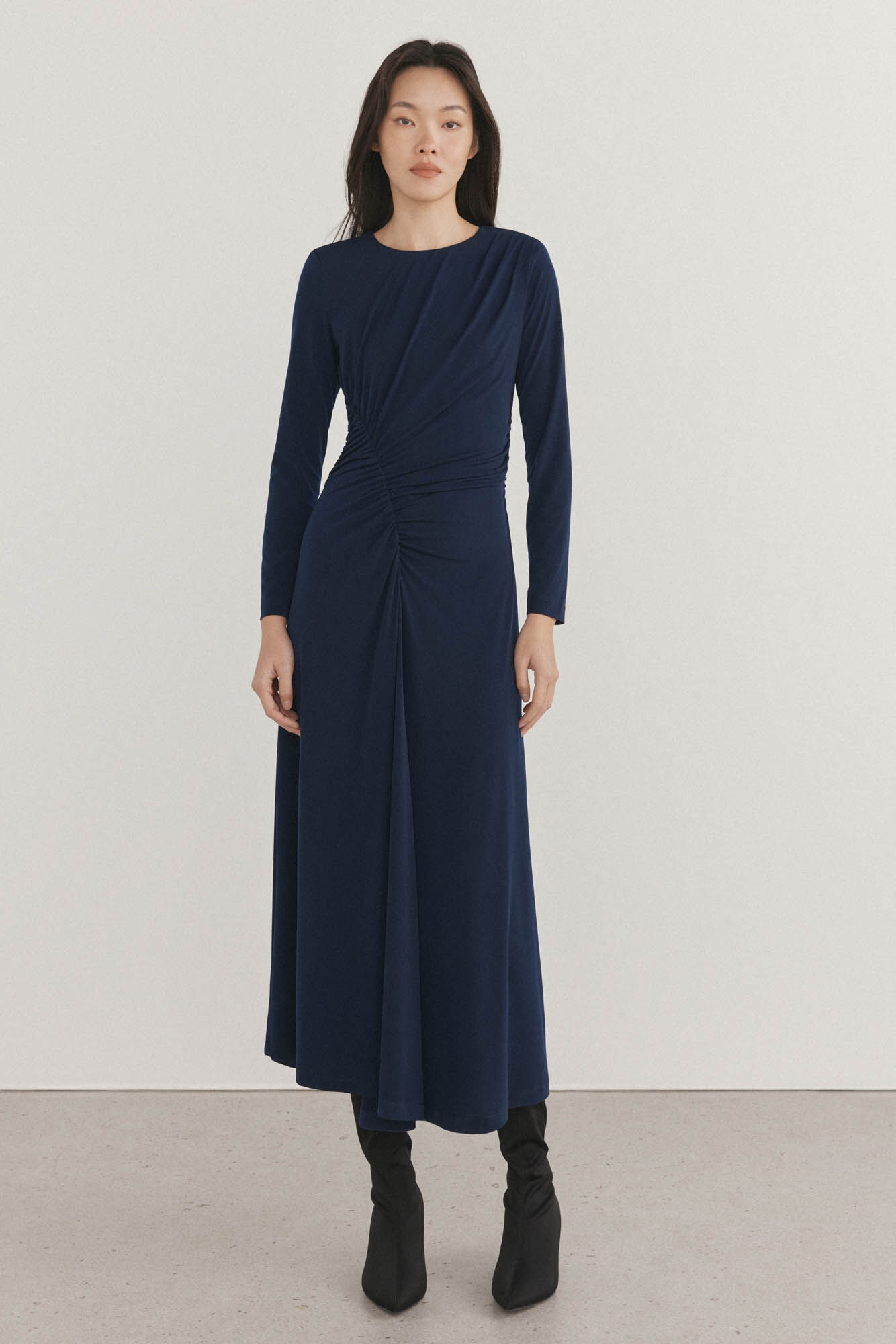 Pedro del Hierro Midi dress with ruffles Blue