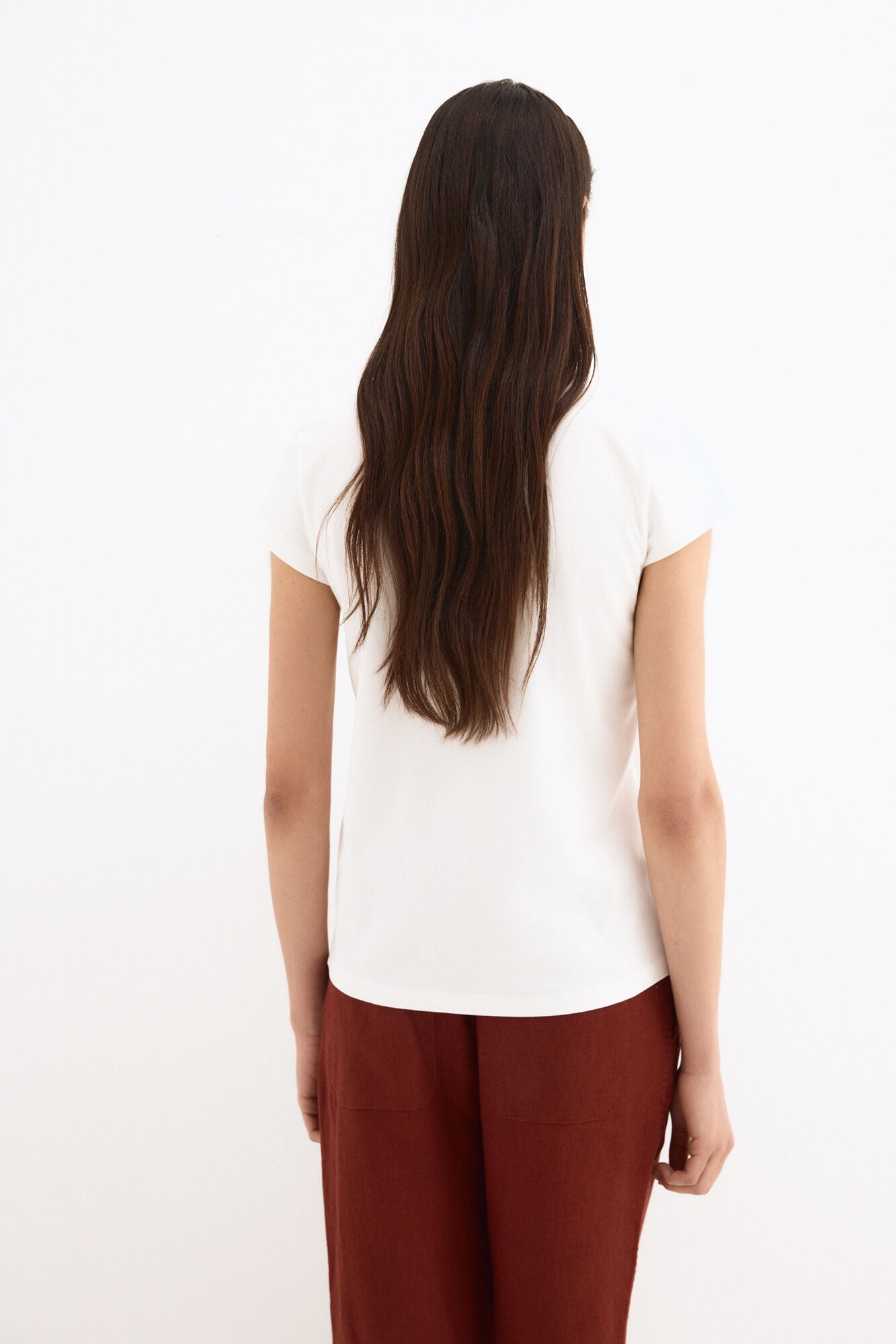 Pedro del Hierro Embroidered short sleeve T-shirt White