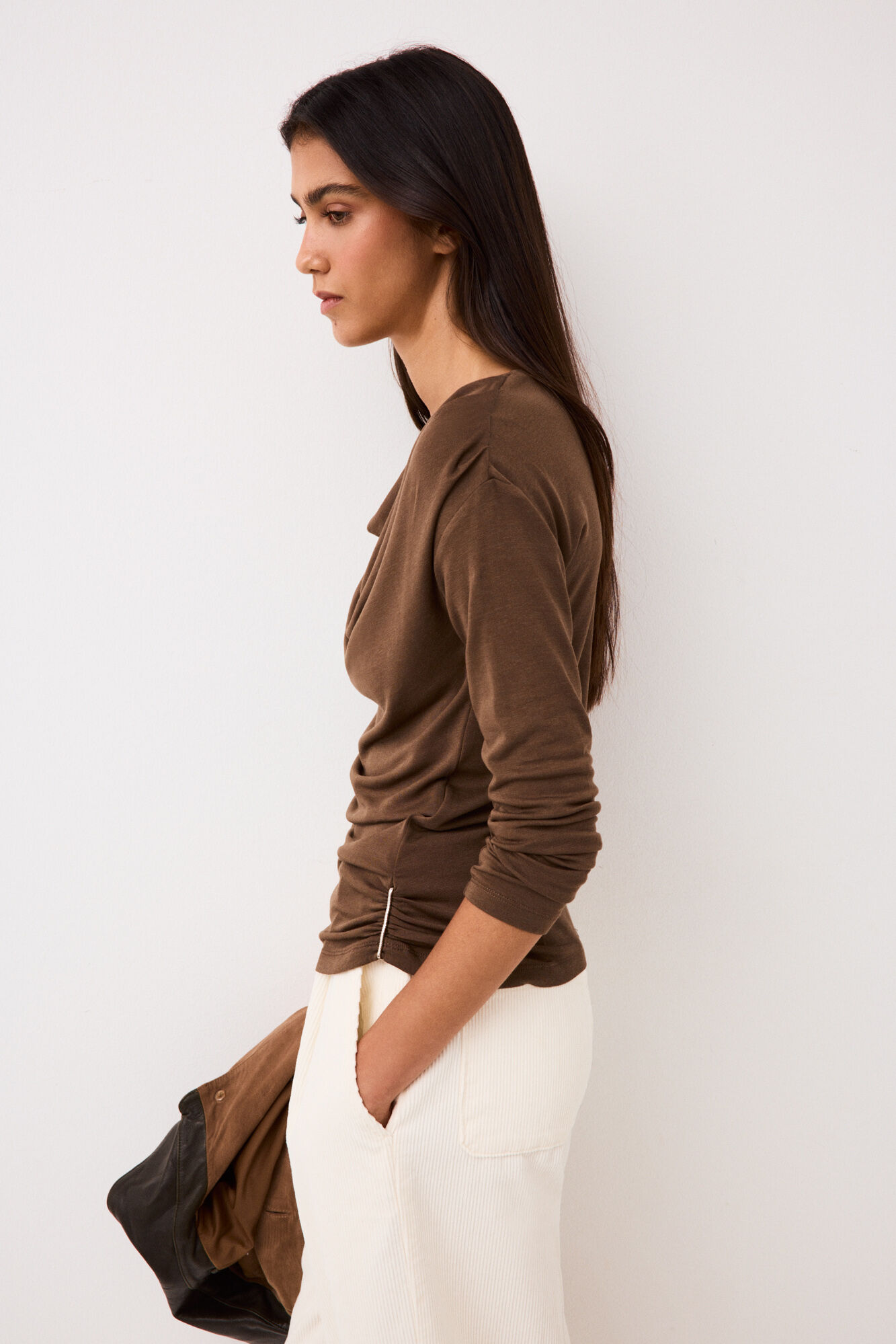 Pedro del Hierro T-shirt with metallic detail Brown