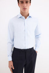 Pedro del Hierro Non-iron stain-resistant French cuff shirt Blue