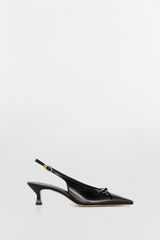 Pedro del Hierro Patent leather kitten heel slingback shoe Black