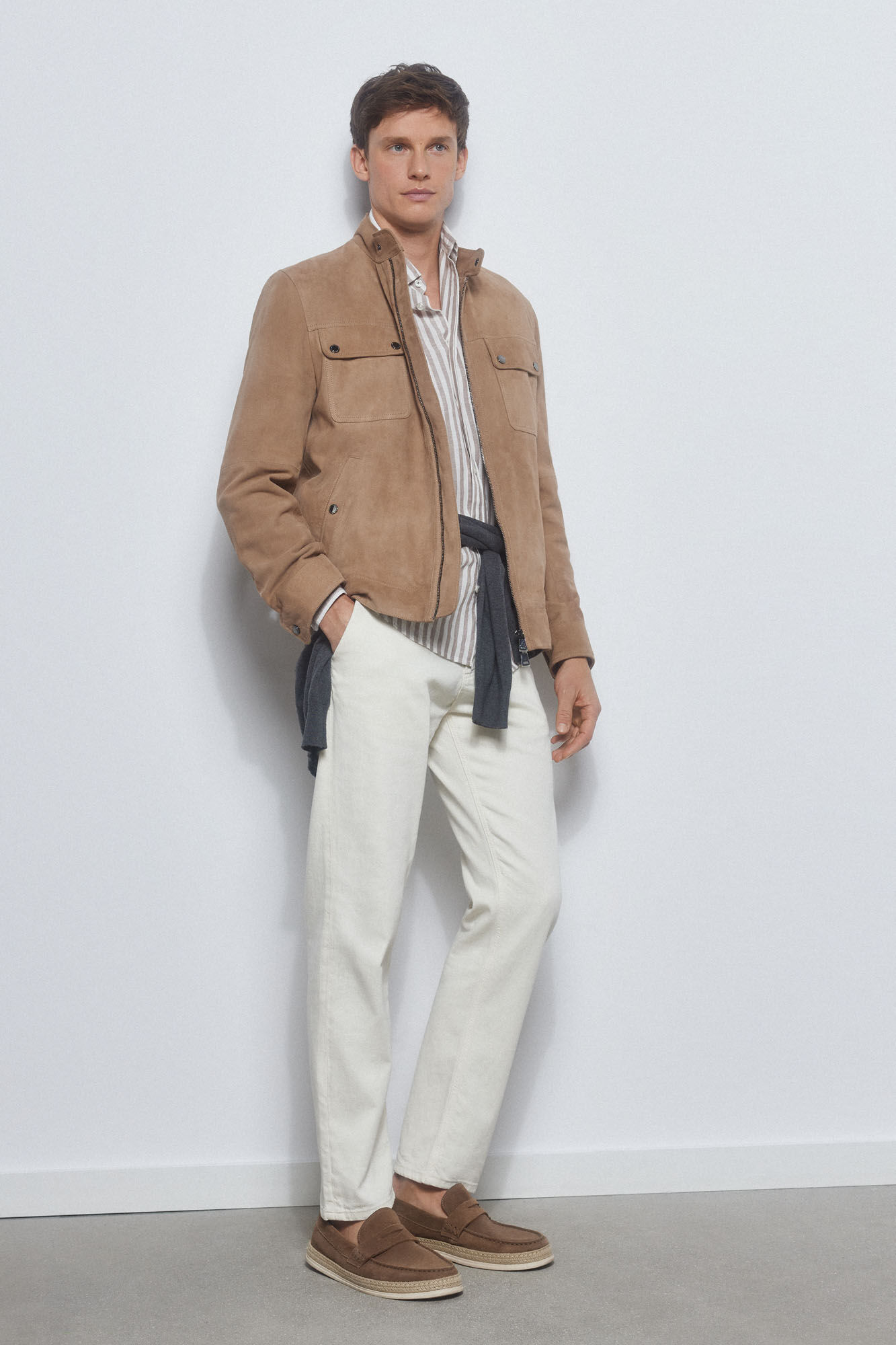 Pedro del Hierro Cazadora de ante Beige