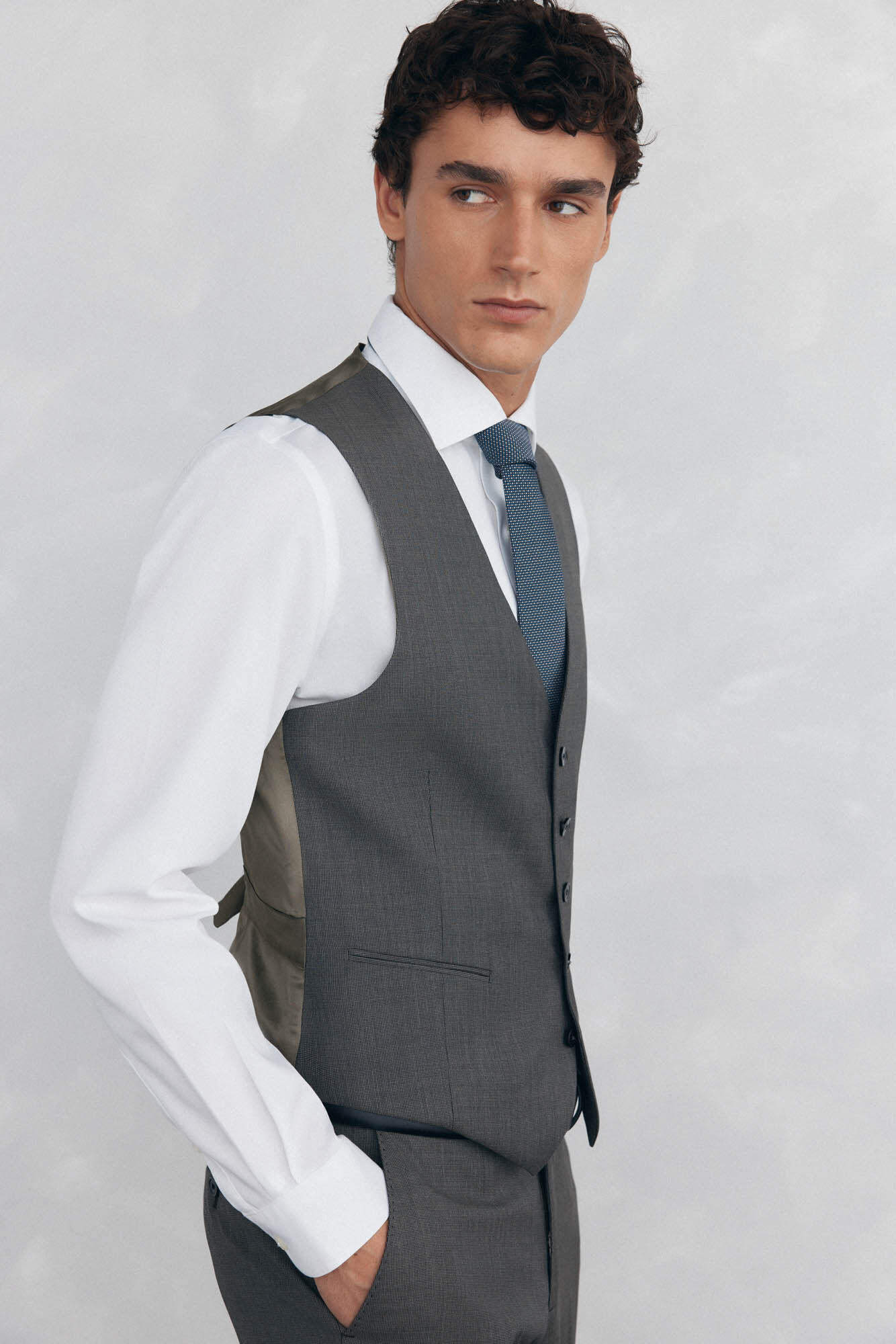 Pedro del Hierro Chaleco tostado slim fit Gris