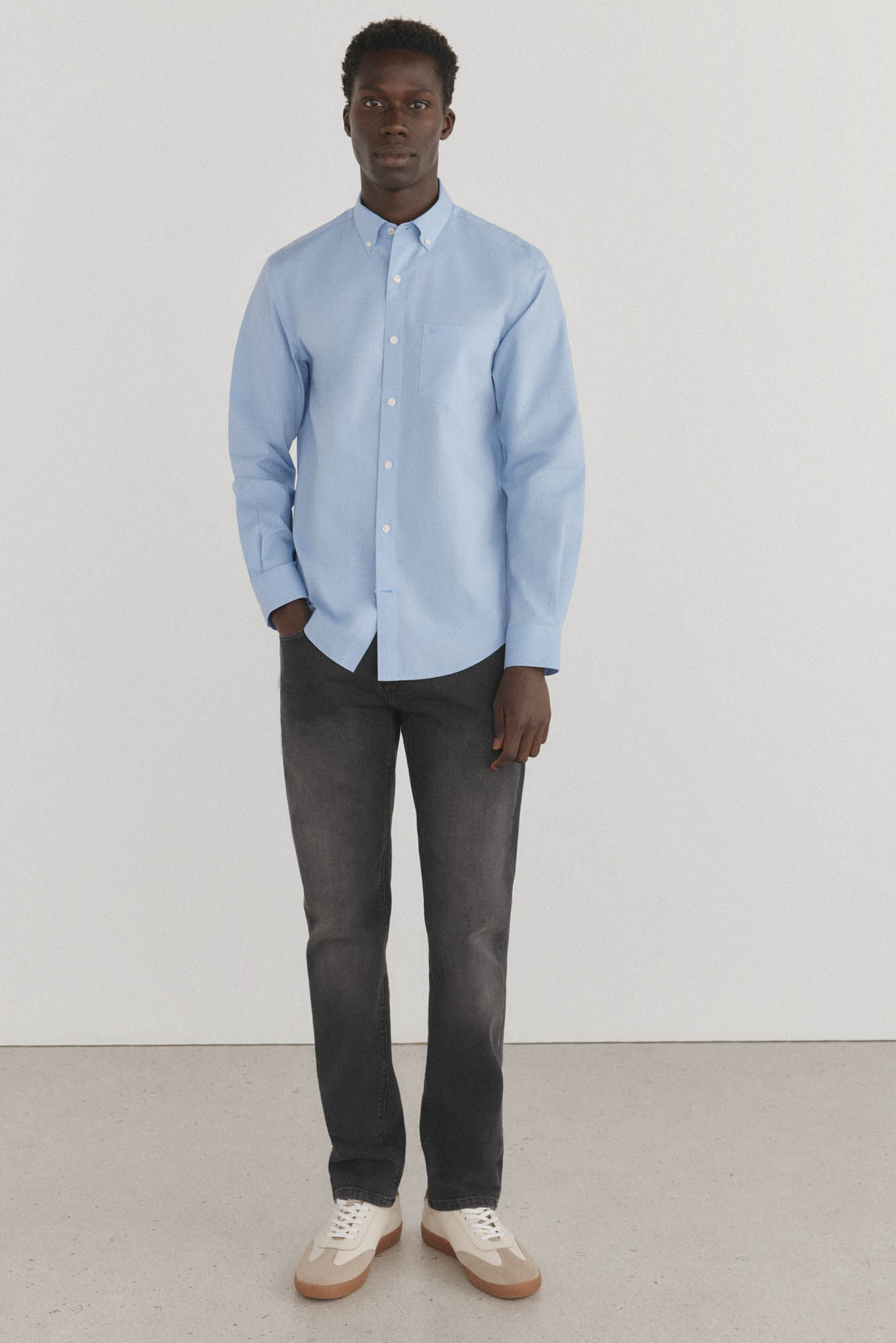 Pedro del Hierro Non iron + anti-stain smooth shirt Blue