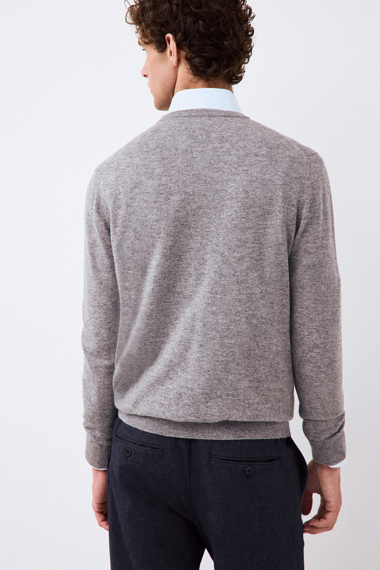 Pedro del Hierro Jersey premium lana merino cashmere Gris