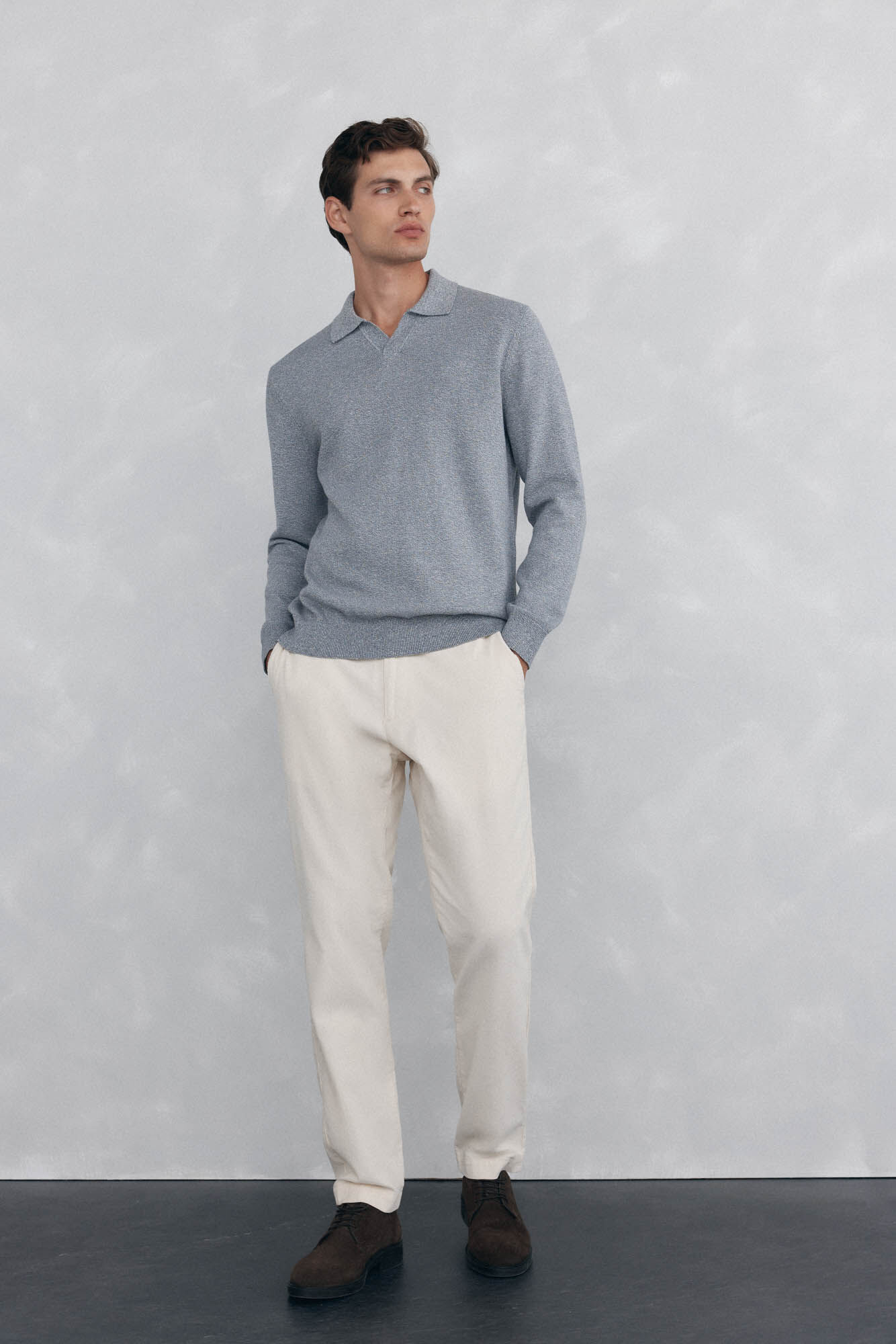 Pedro del Hierro Polo collar torzal liso