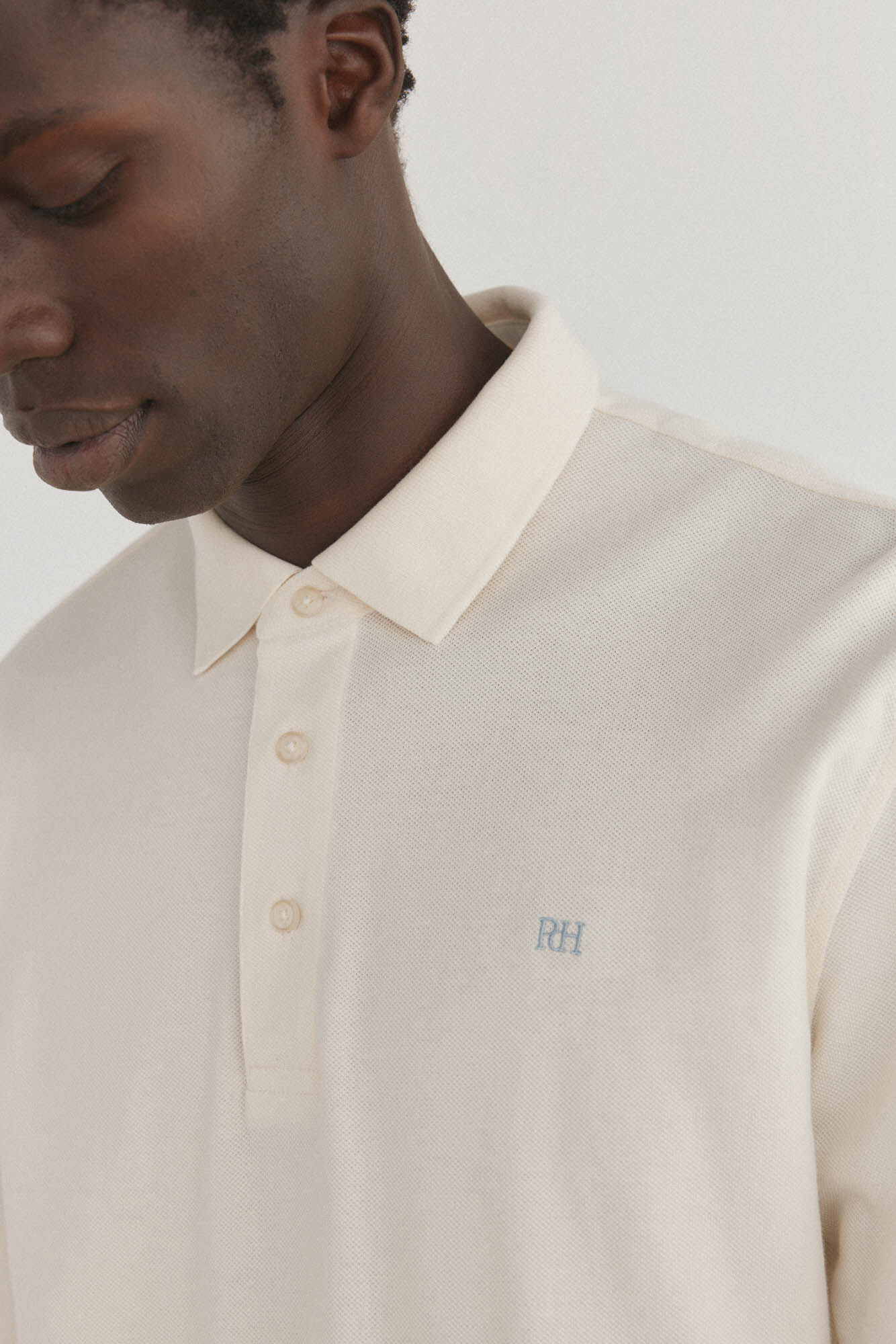 Pedro del Hierro Polo b&aacute;sico manga larga Crudo