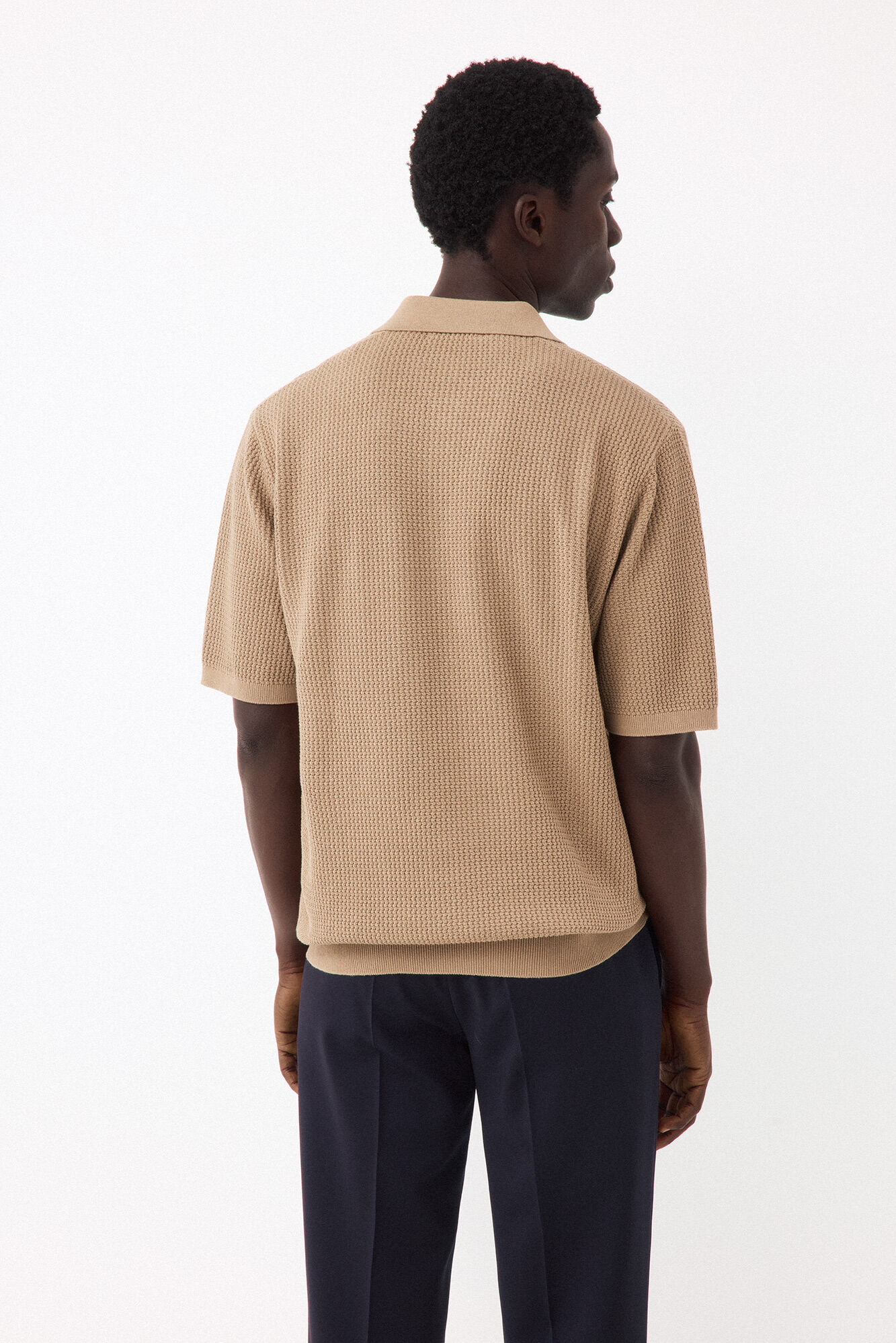 Pedro del Hierro Polo de malha premium de manga curta Beige